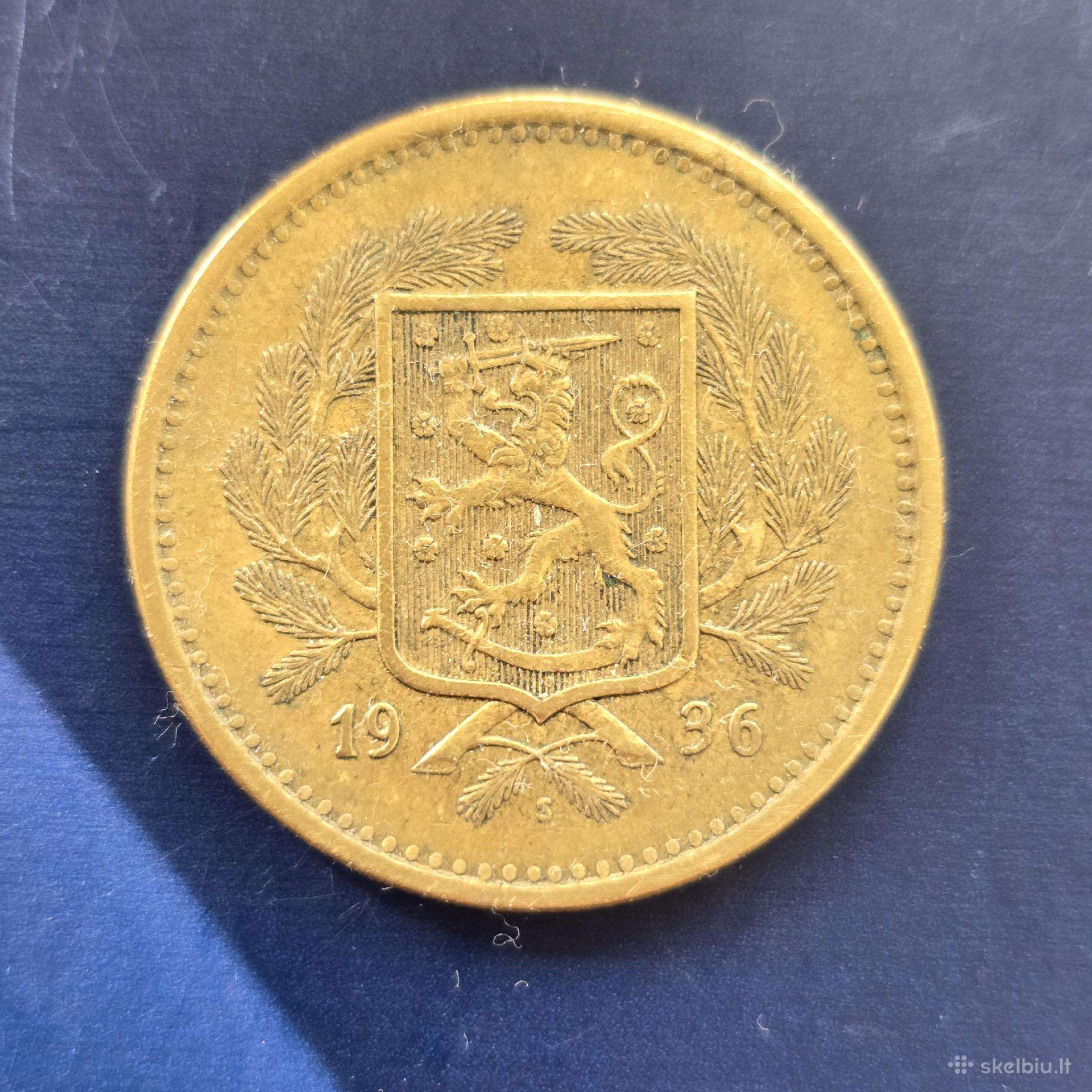 Suomija 1936 20 markkaa AL-bronze