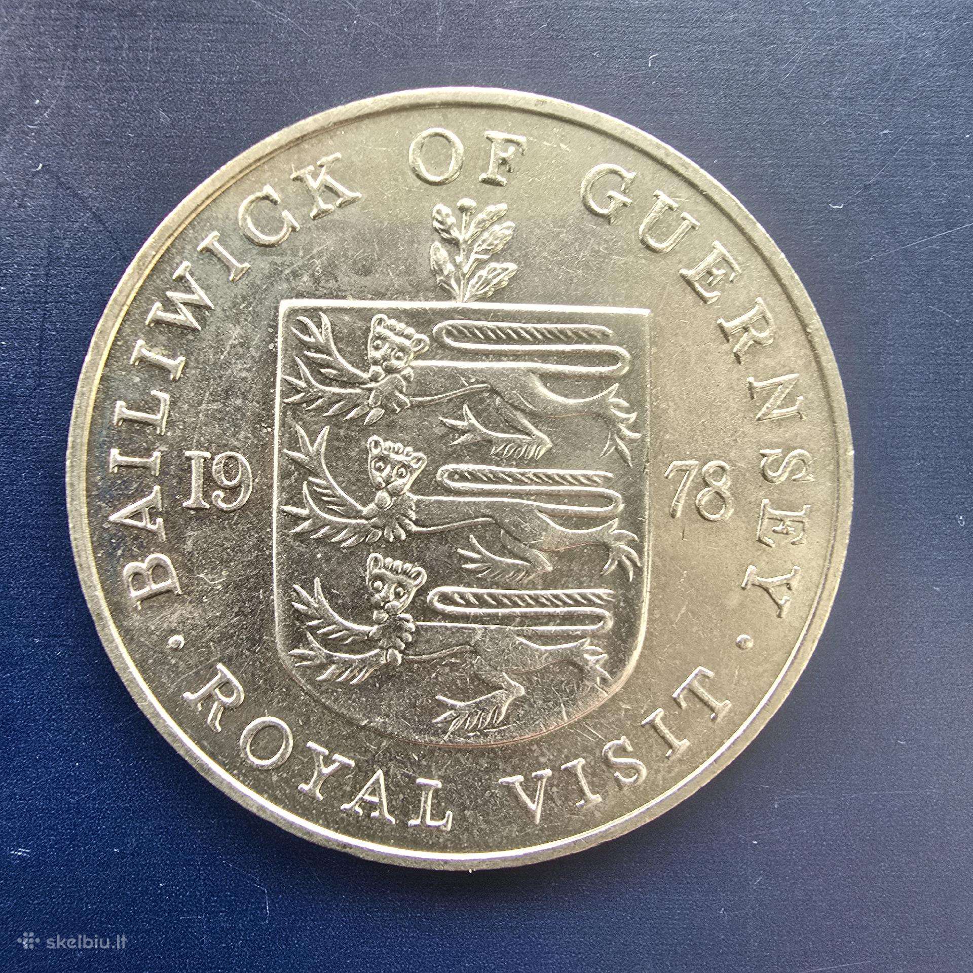 Gernsis 1978 25 pence Cu-ni Karališ. vizitas