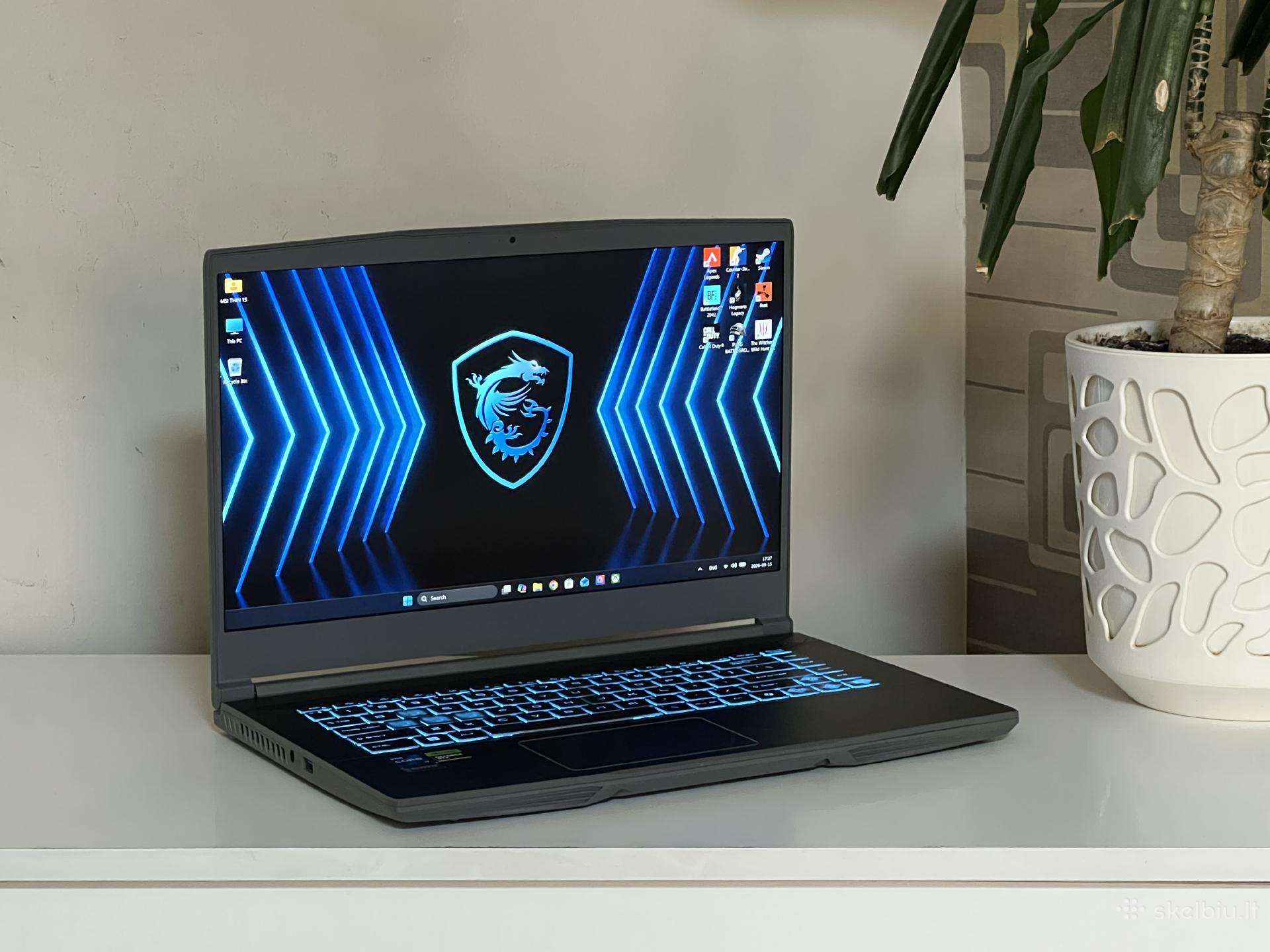 Parduodamas Msi Thin su Rtx 3050, I7-12k, 144hz.