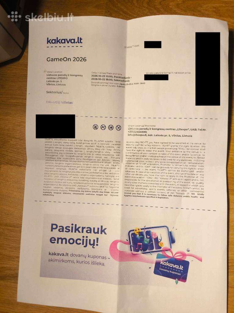 Gameon Draugų bilietas (Popierinis) – Pigiau!