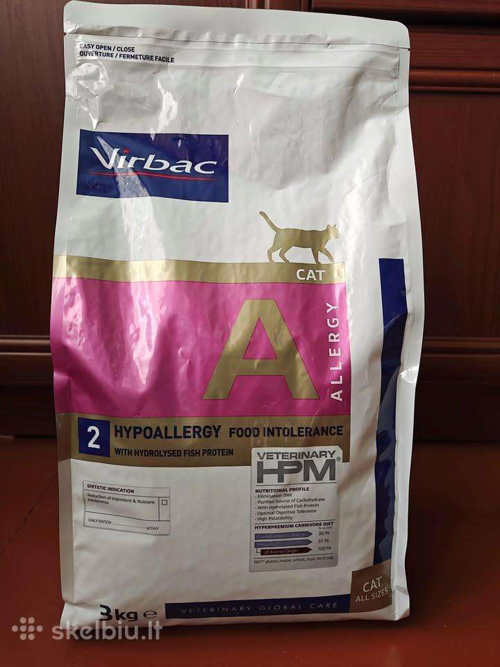 Kaciu maistas Virbac hypoallergy 3kg