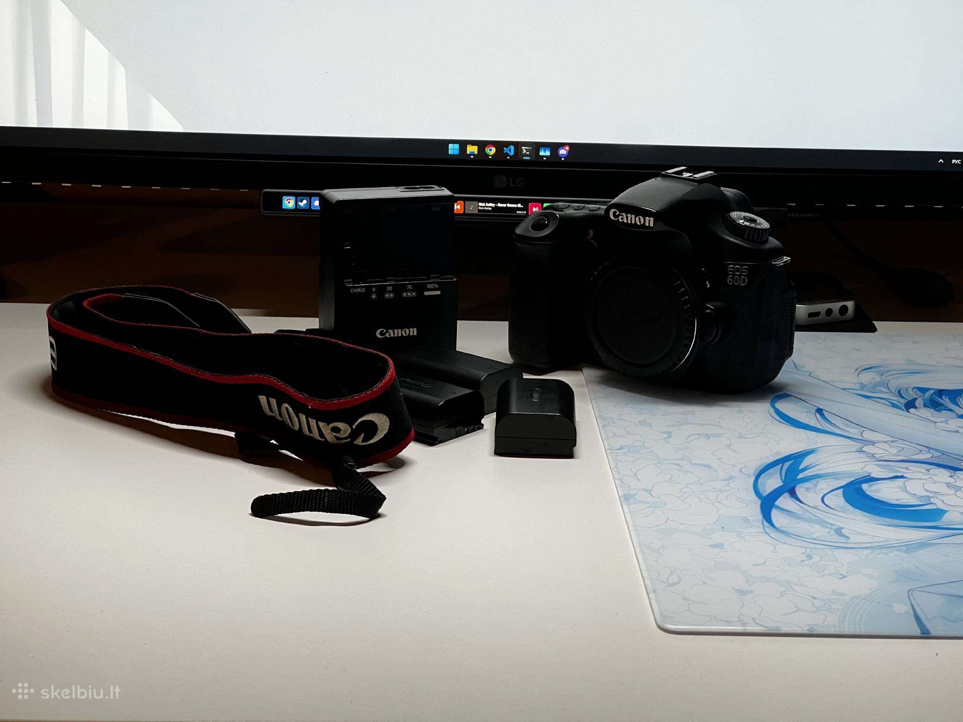Canon EOS 60d + 3 akumuliatoriai (Rida tik 34k)