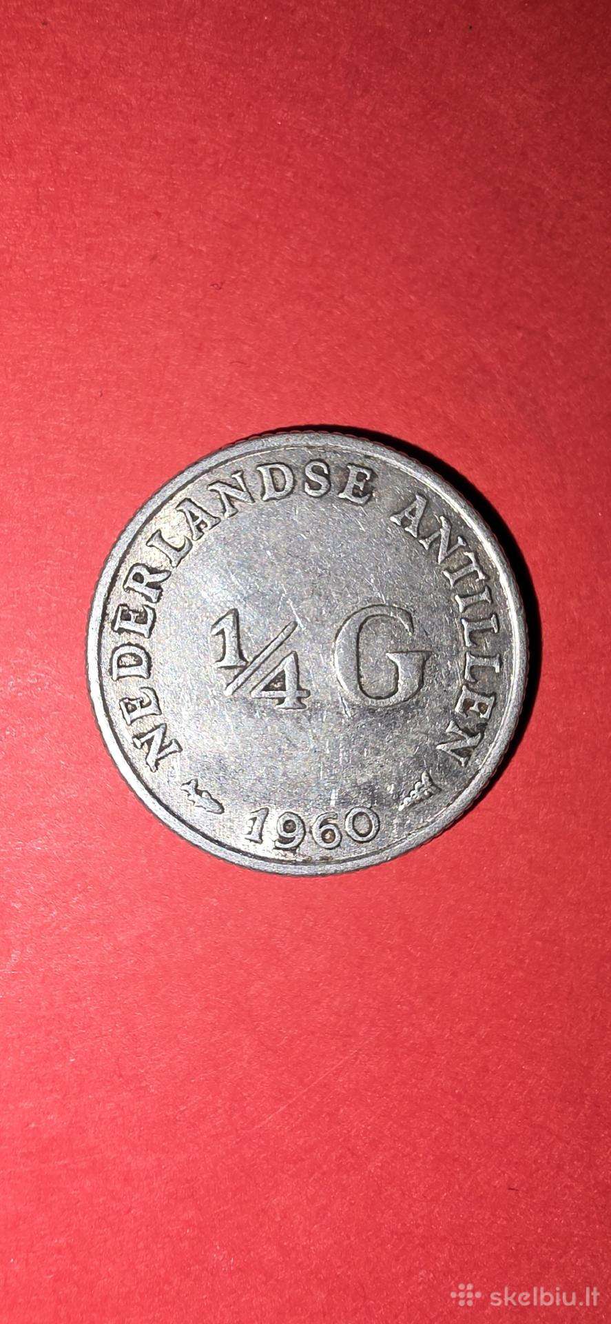 Nyderlandų Antilai 1/4 guldeno 1960,sidabras 0,640