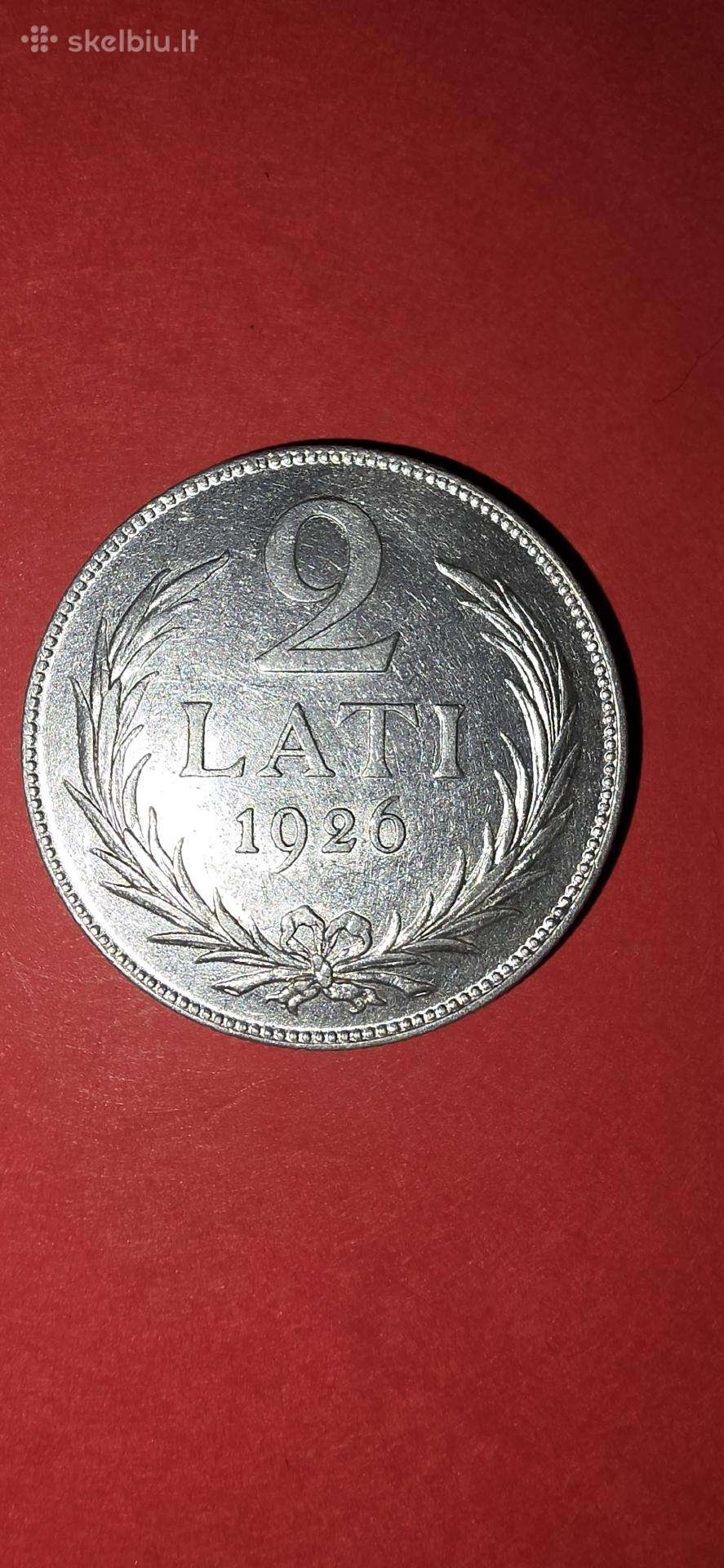 Latvija 2 latai 1926,sidabras 0,835