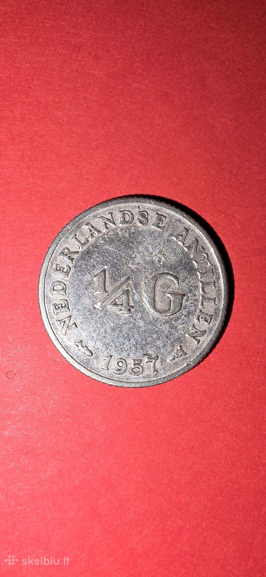 Nyd.antilai 1/4 guldeno 1957,sidabras 0,640