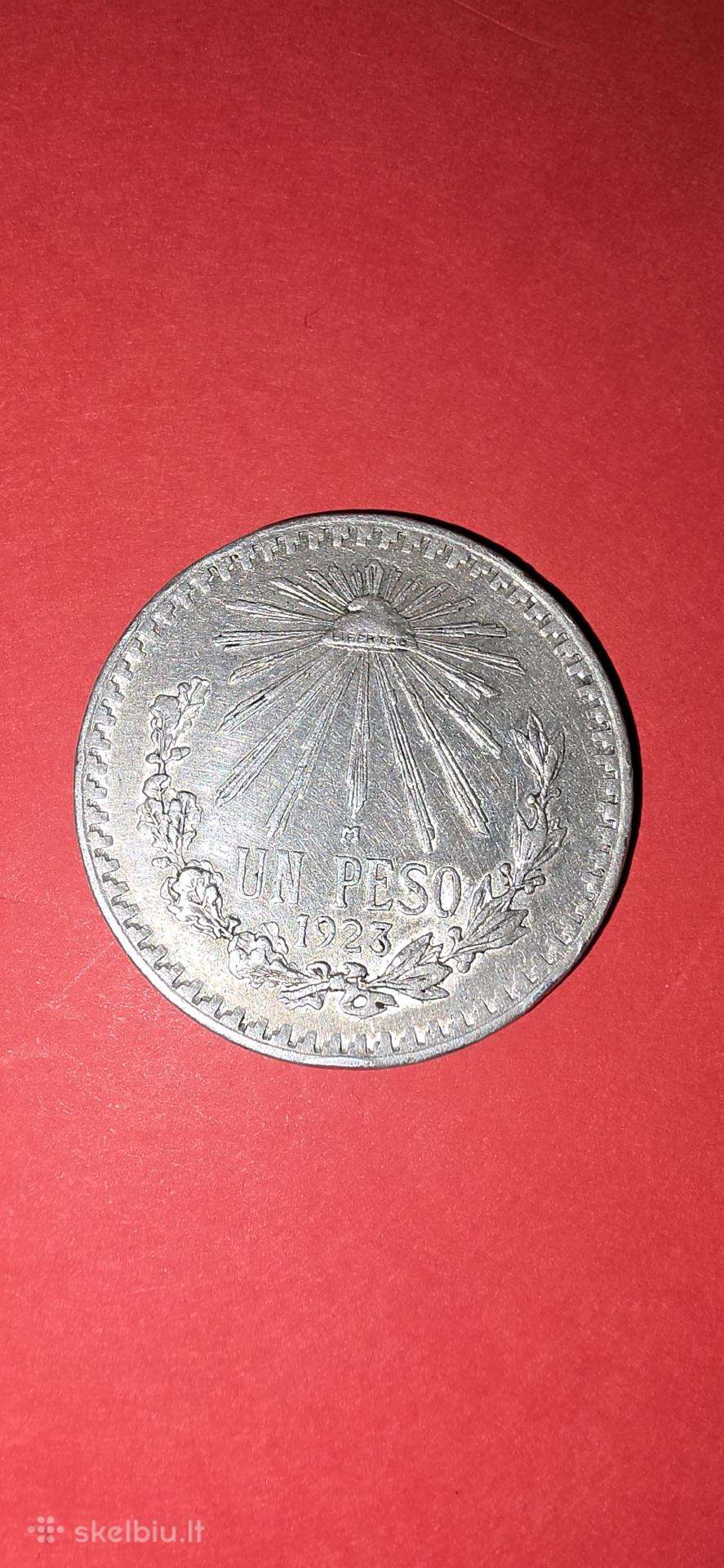 Meksika 1 pesas 1923,sidabras 0,720