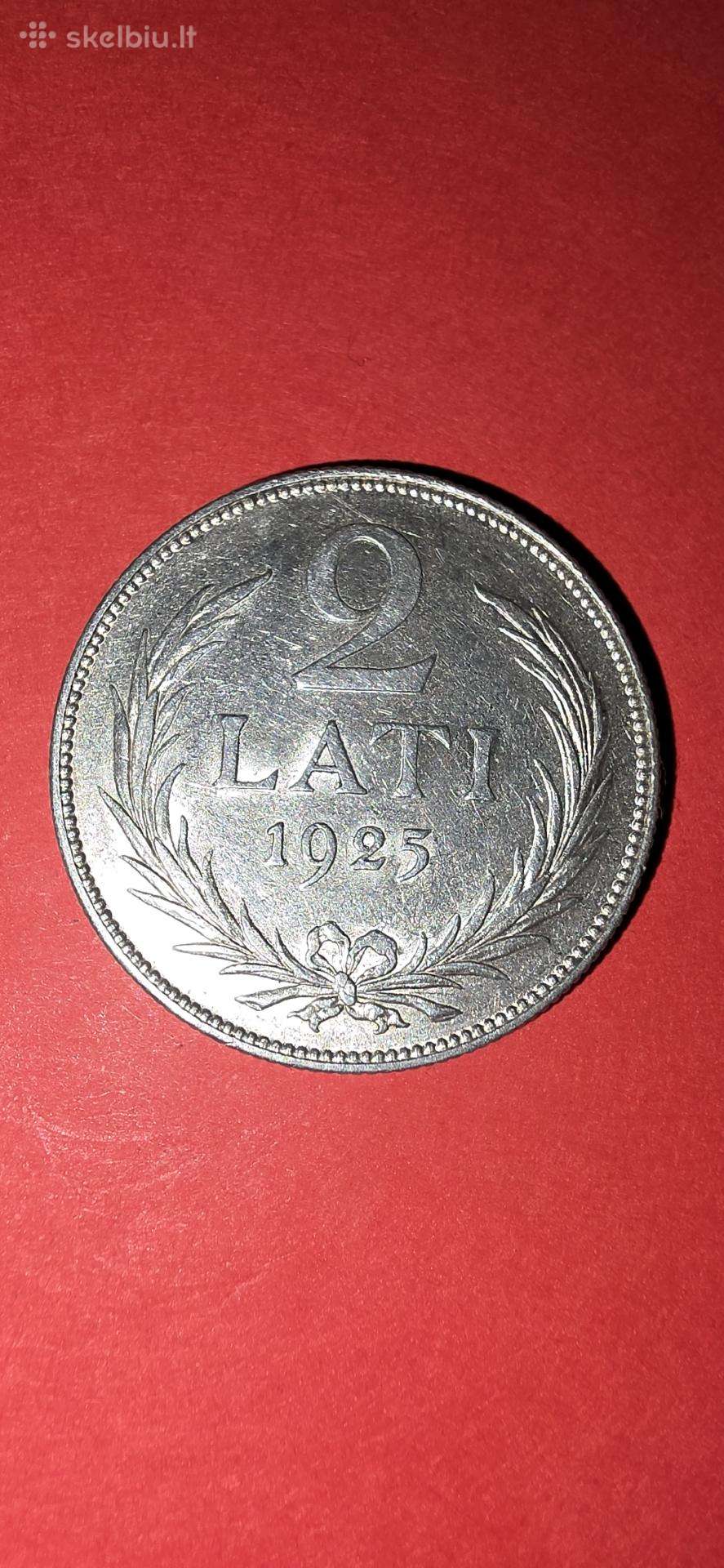 Latvija 2 latai 1925,sidabras 0,835