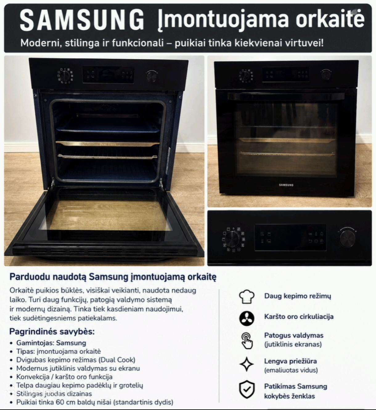 Įmontuojama orkaitę Samsung