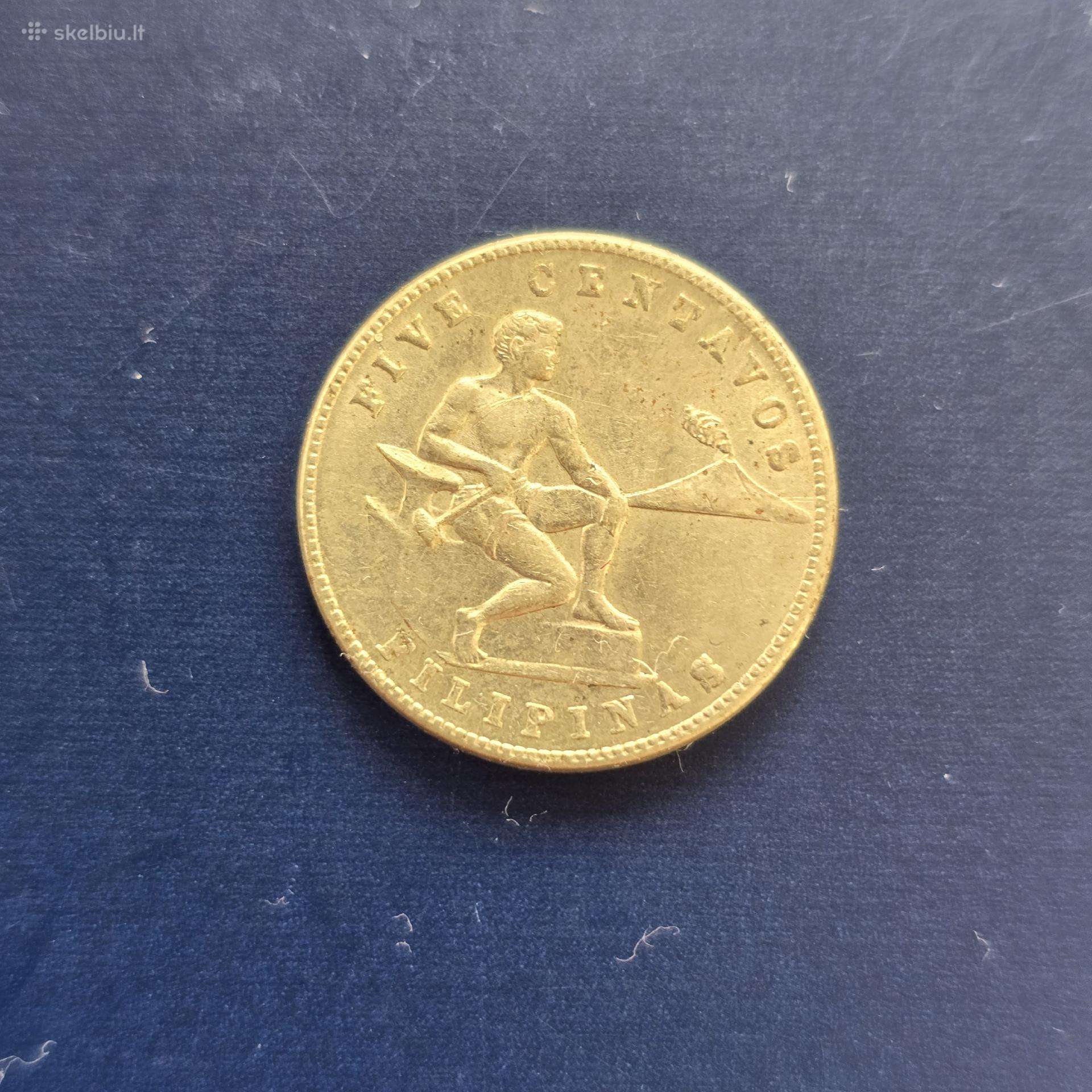 Filipinai 1944 5 centavos Ni-brass