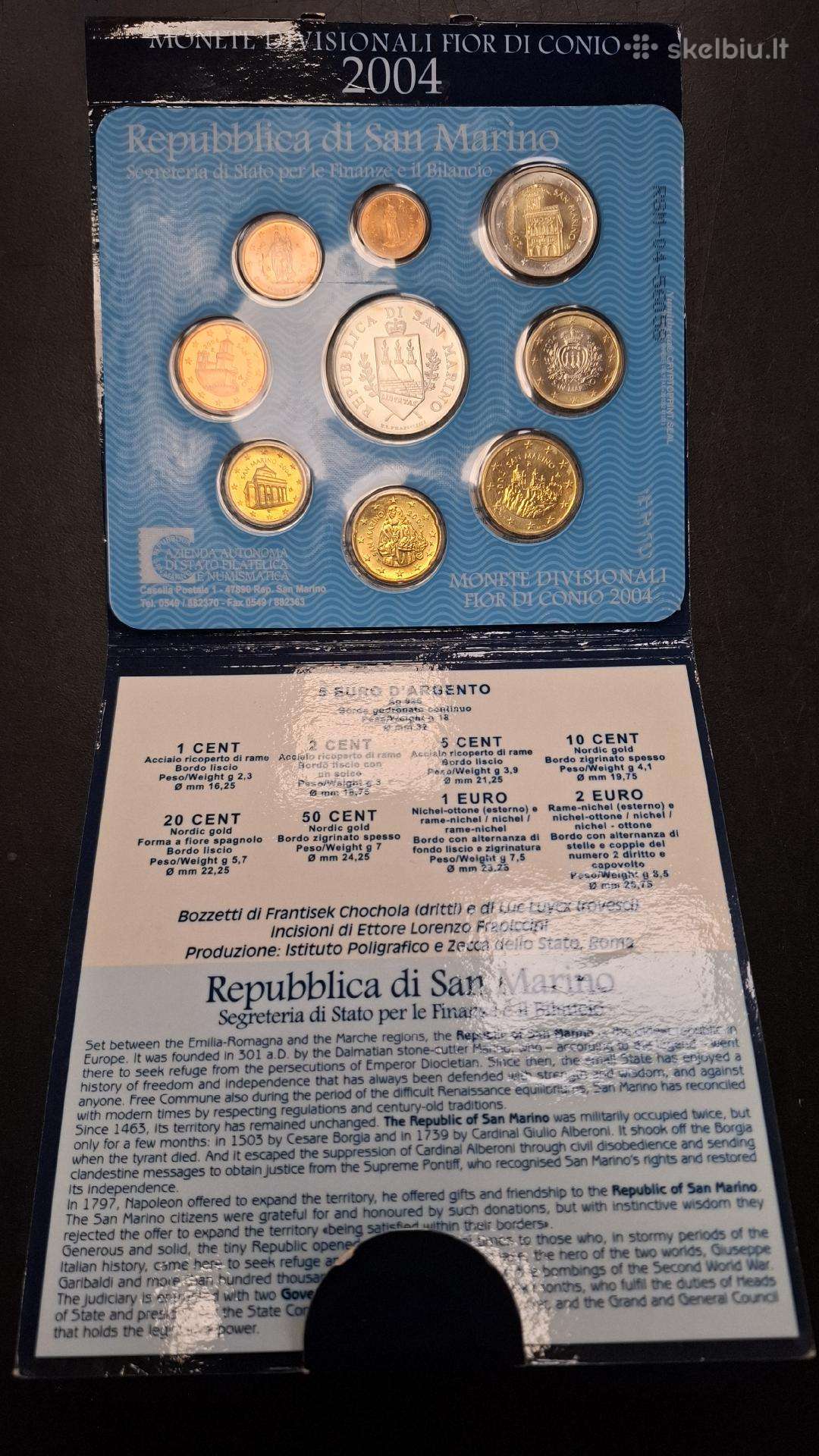 San Marino 2004 Bu rinkinys su sidabru