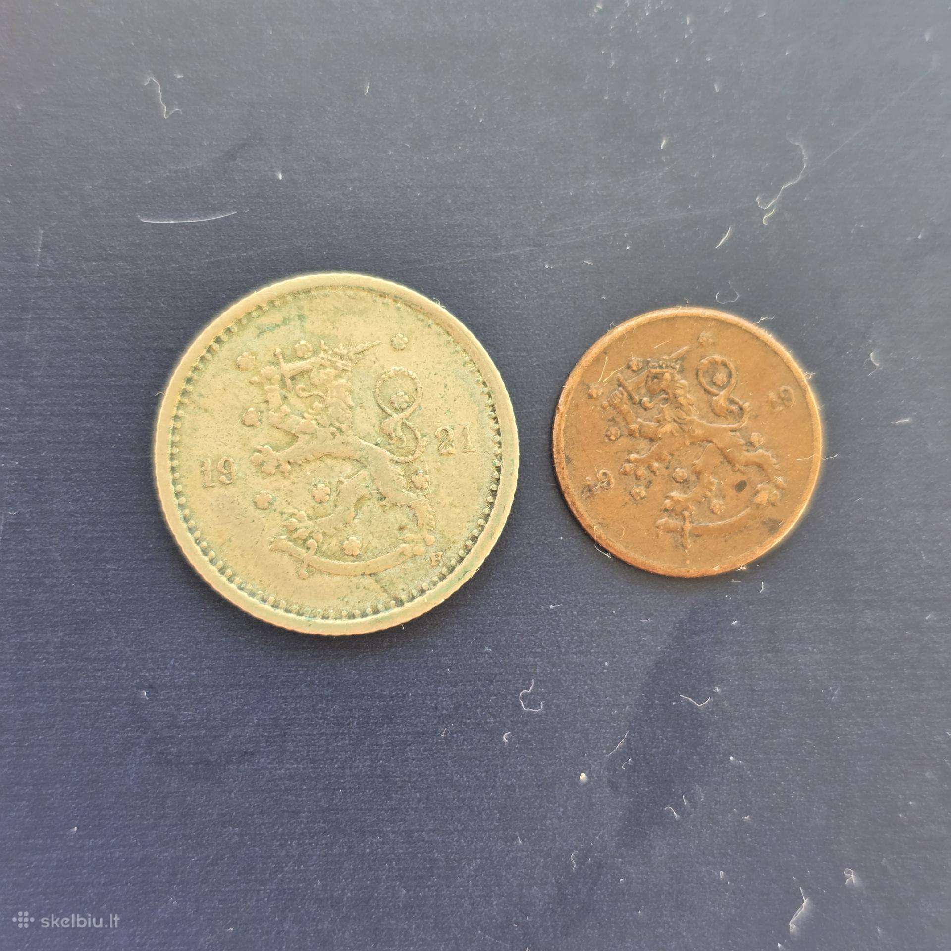 Suomija 1919 1penni, 1921 50pennia