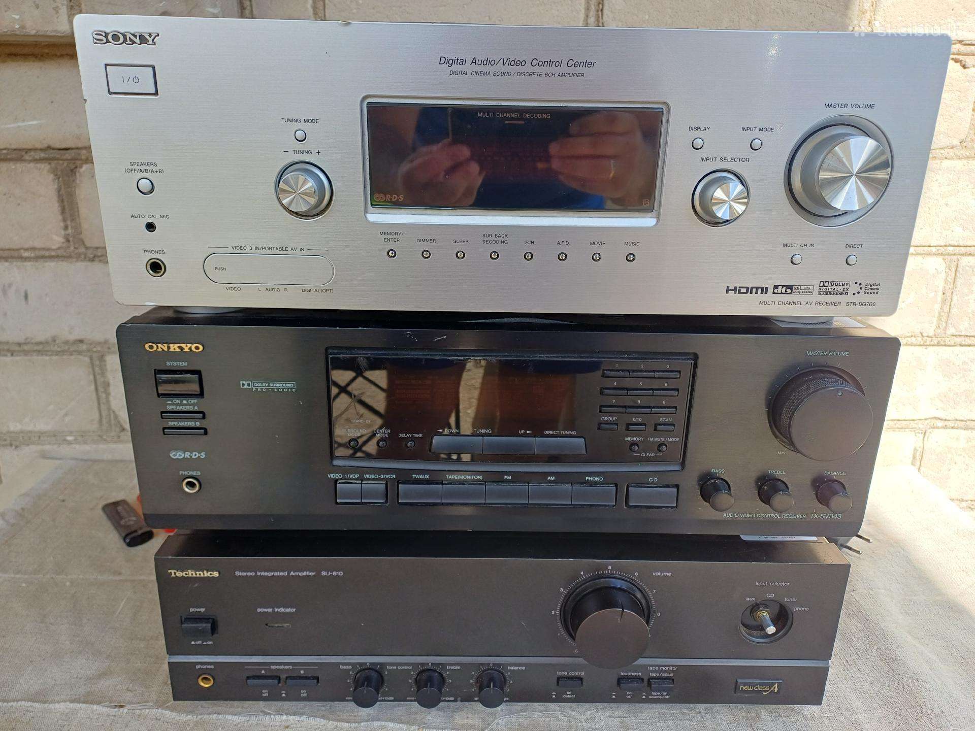 Garso stiprintuvai technics onkyo sony