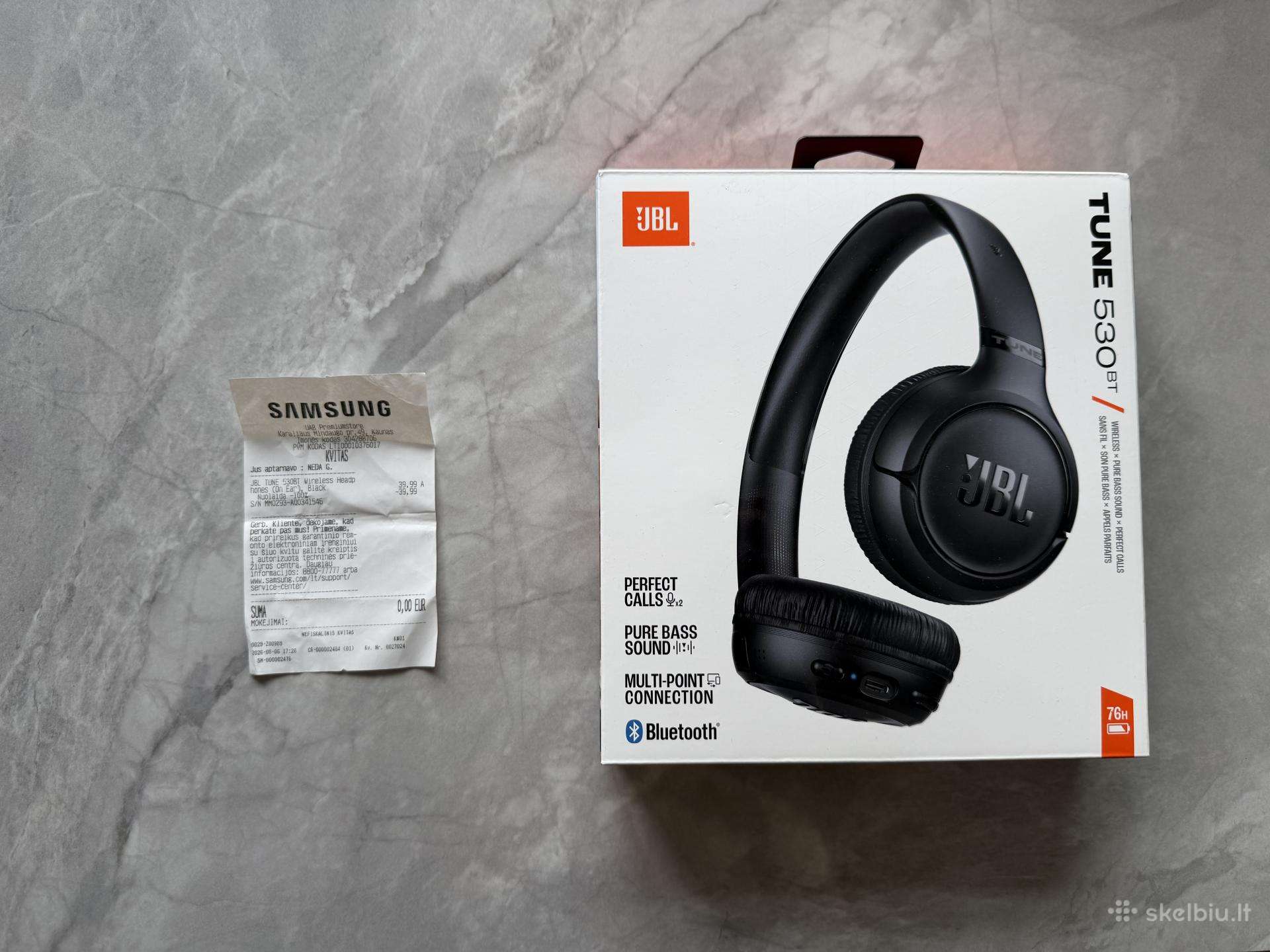 Jbl Tune 530bt belaidės ausinės su dėžute