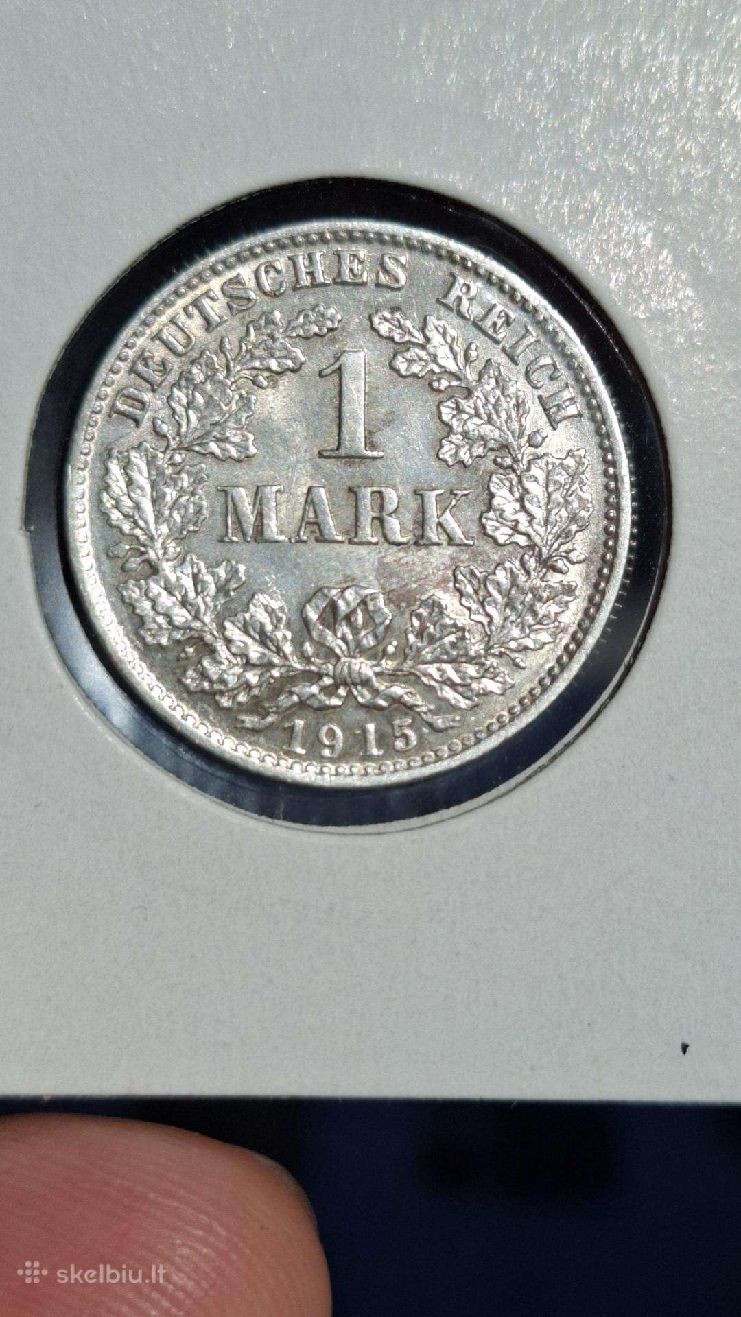 Vokietija 1 markė 1915 sidabras