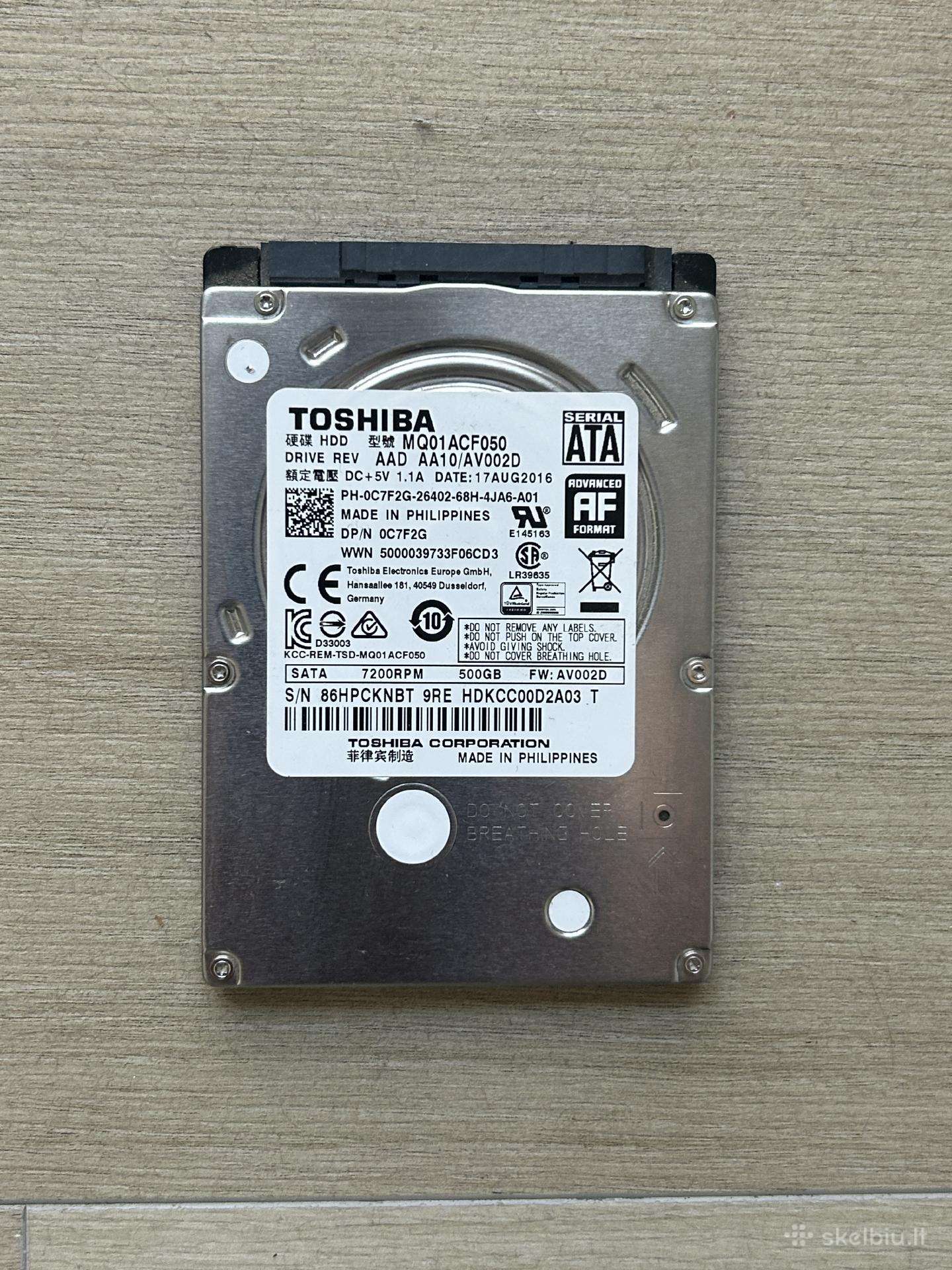 Toshiba 500gb Sata HDD