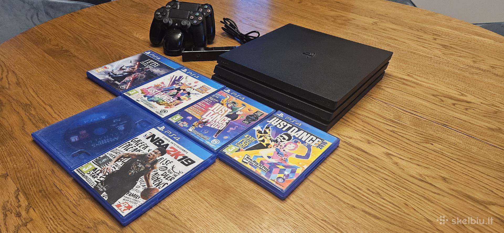 Ps4 Pro 1tb (cuh-7216b quiet rev.) + 2 pulteliai