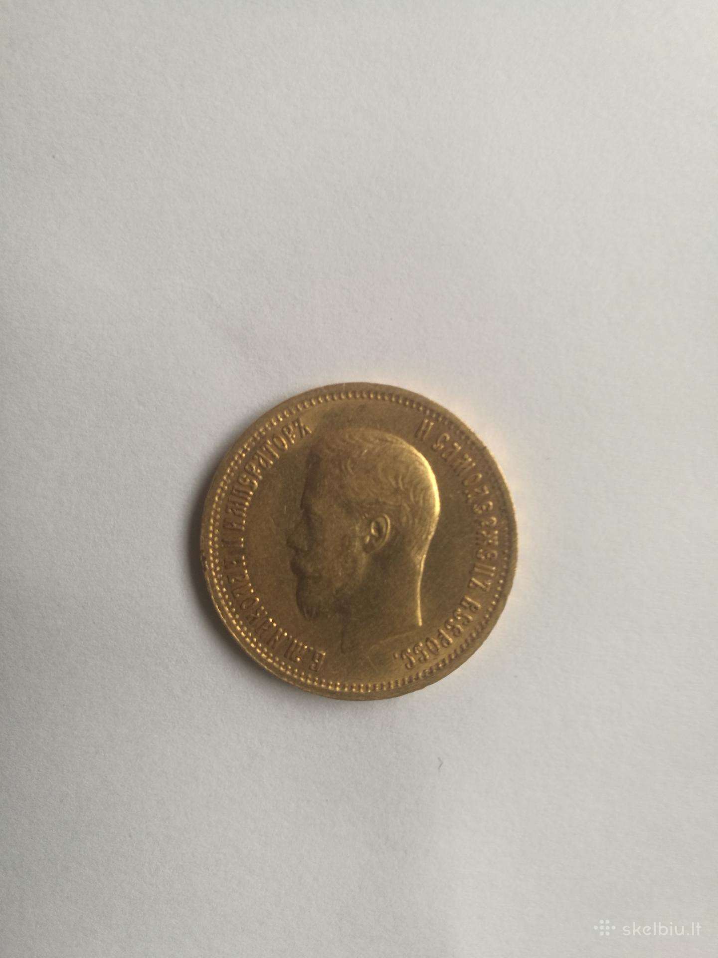 Auksinė 10 rub nikolaj moneta 1899