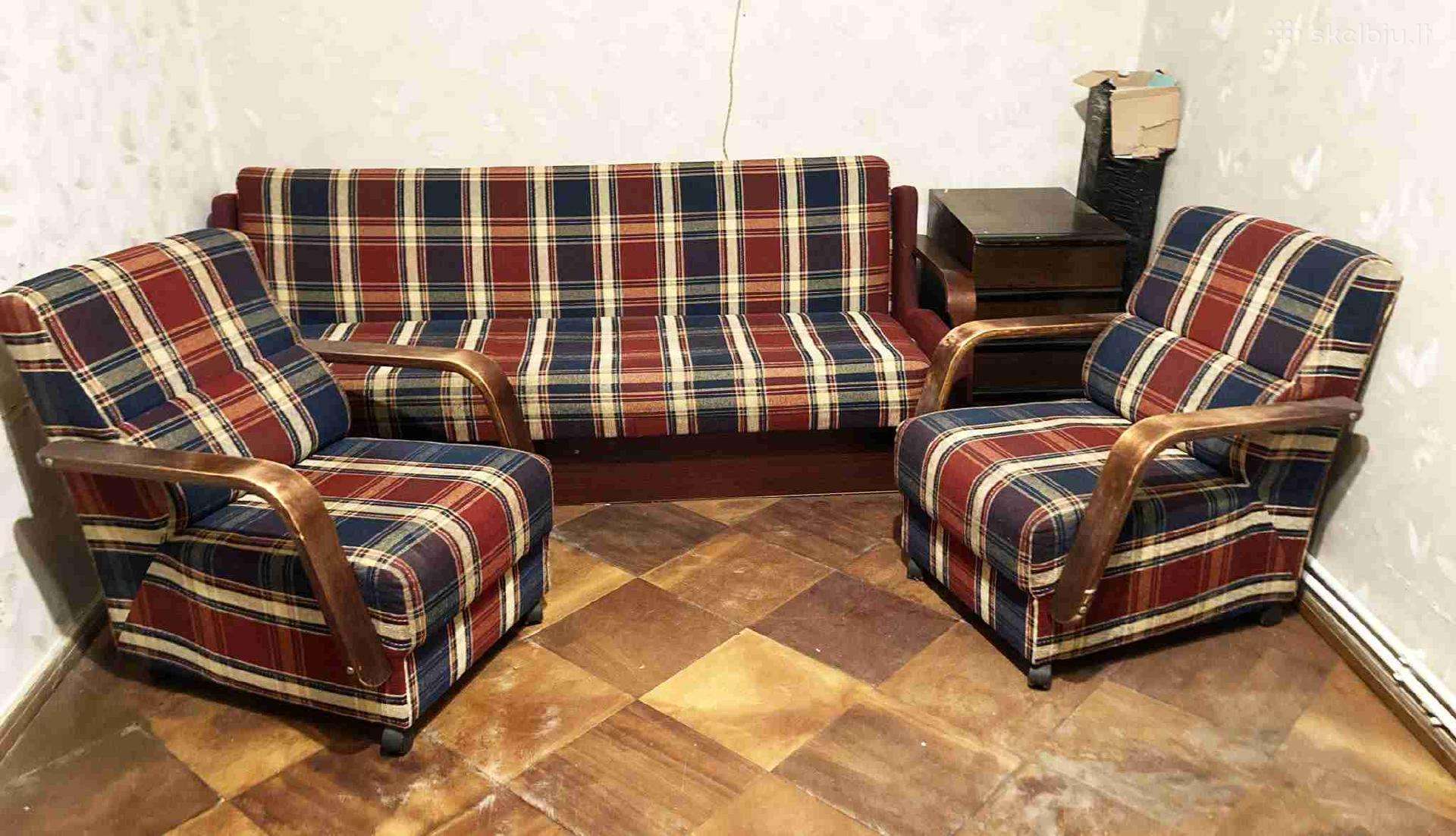 Sofa-lova ir 2 foteliai