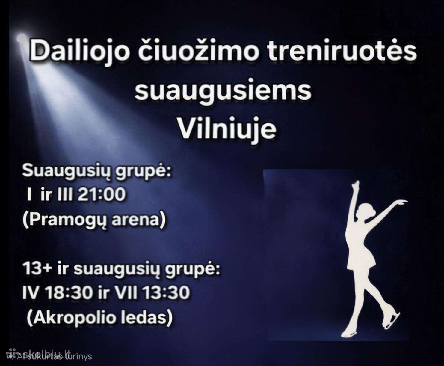 Suaugusiems dailiojo čiuožimo treniruotės