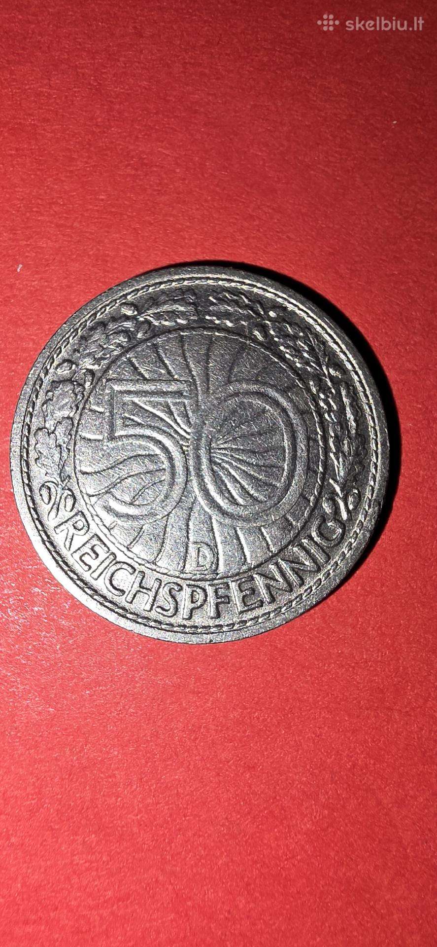 Vokietija 50 pfeningų 1928 D