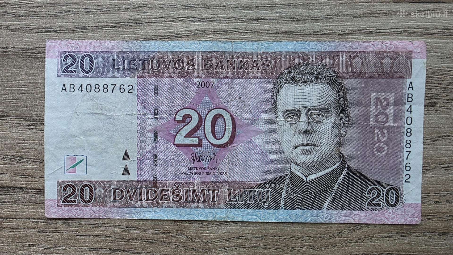 2007 metų 20 litų Maironis