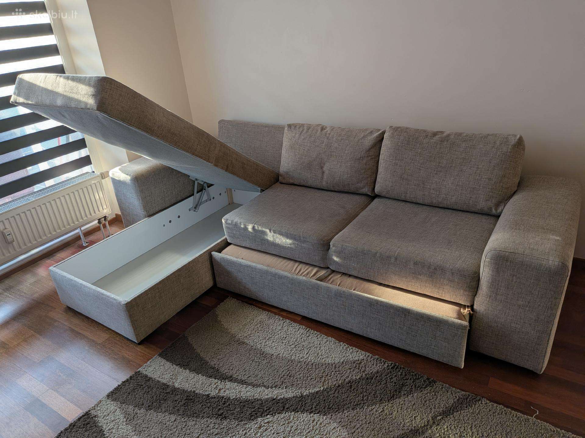 Parduodama sofa-lova su daiktadėže