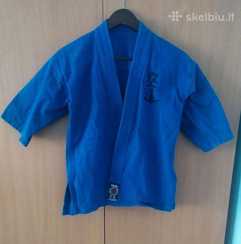 Vaikiškas mėlynas kudo / dziudo kimono su diržais