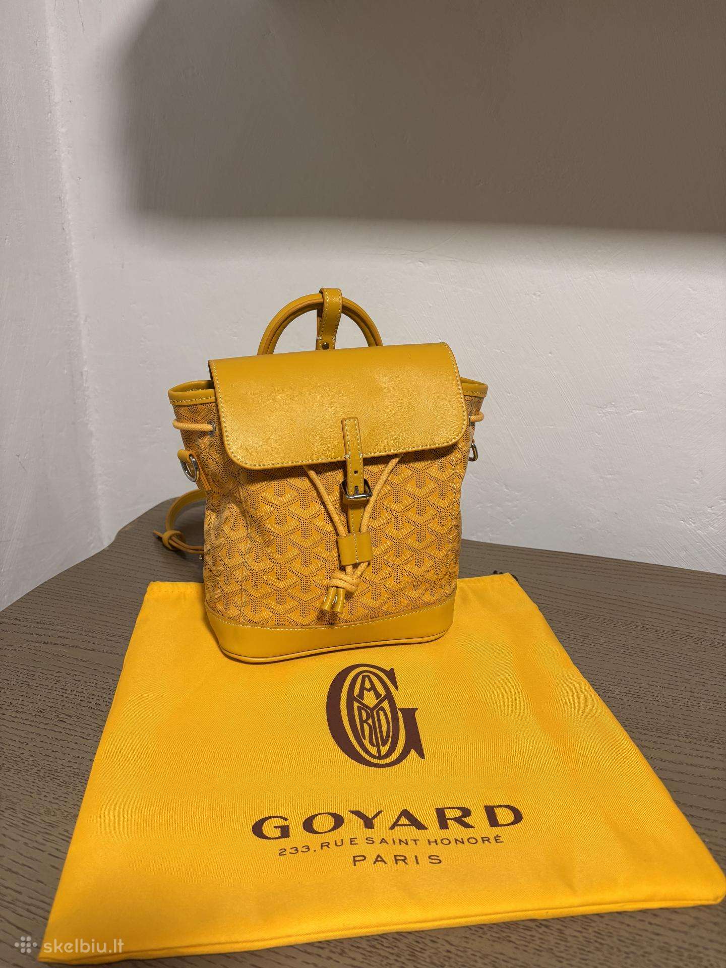 Goyardine Calfskin Mini Alpin Backpack Yellow