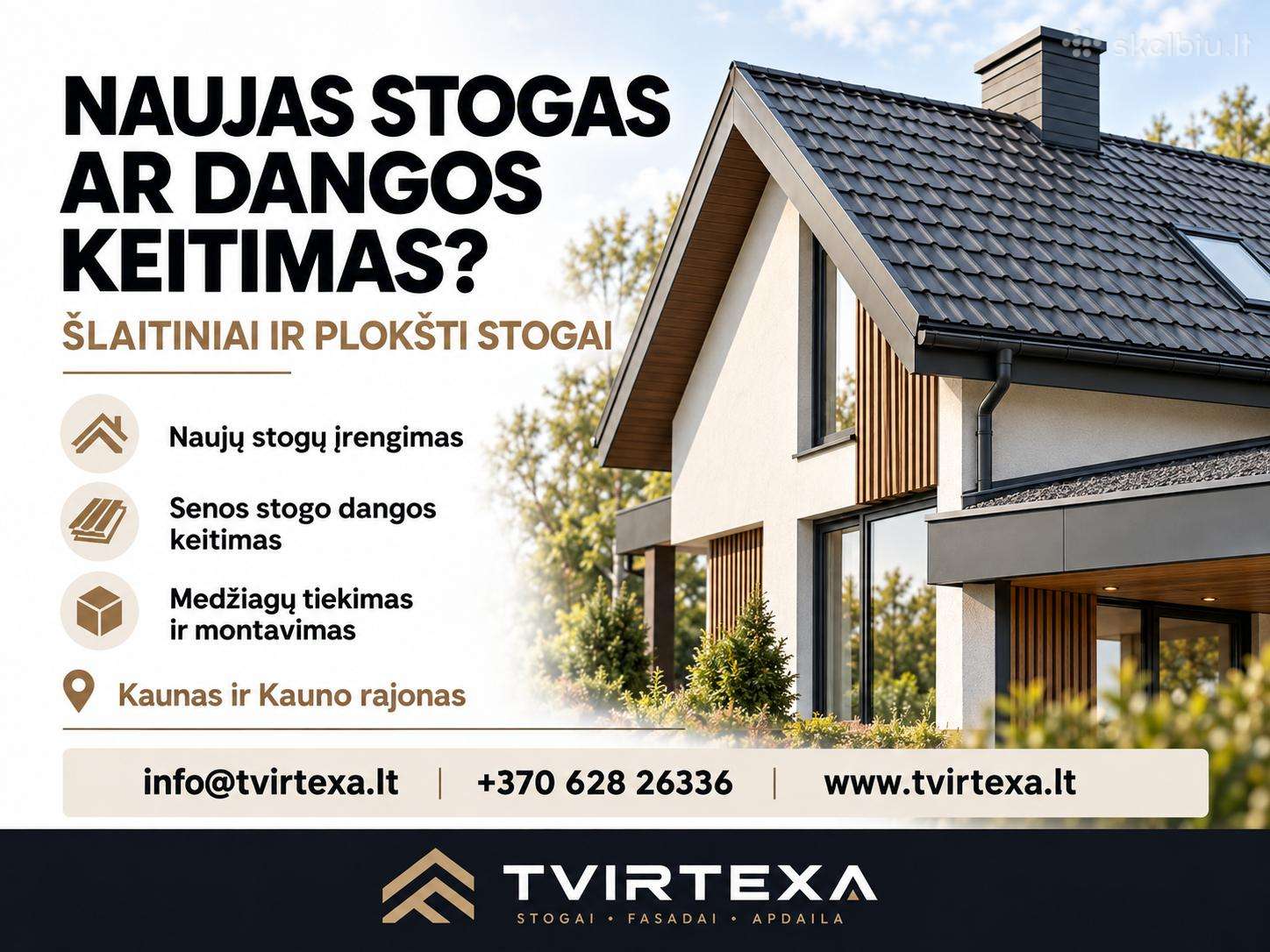Stogų dengimas ir keitimas – Kaunas ir Kauno r.