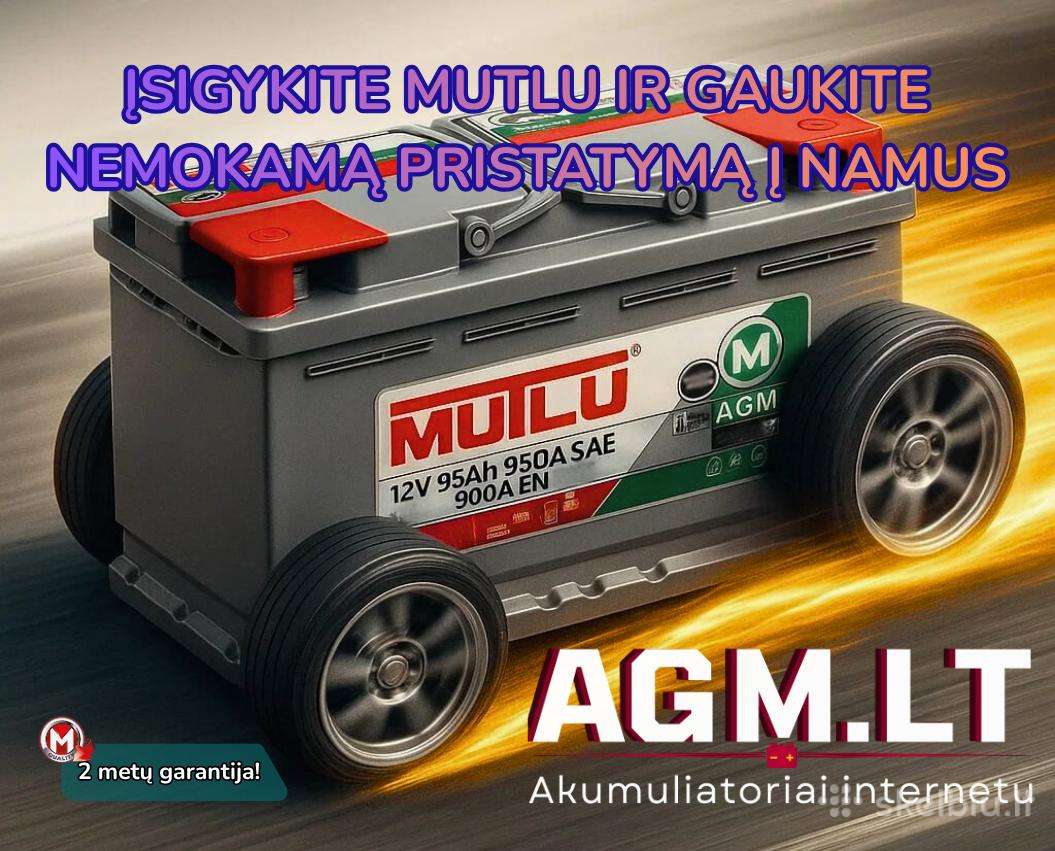 Nauji Akumuliatoriai su garantija Mutlu