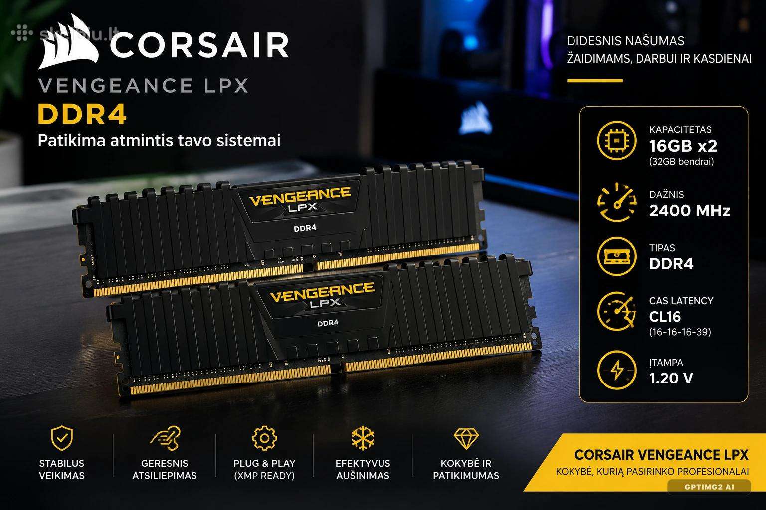 RAM 16gbx2 Ddr4