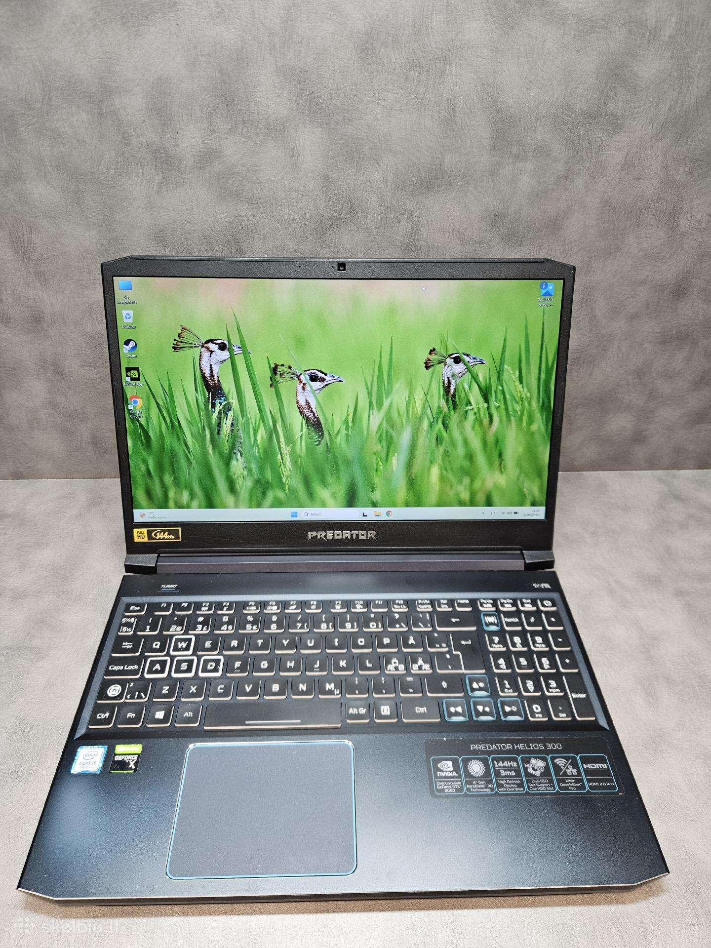 Acer Predator/rtx 2060/i5-9300h/16r/512ssd/15.6"