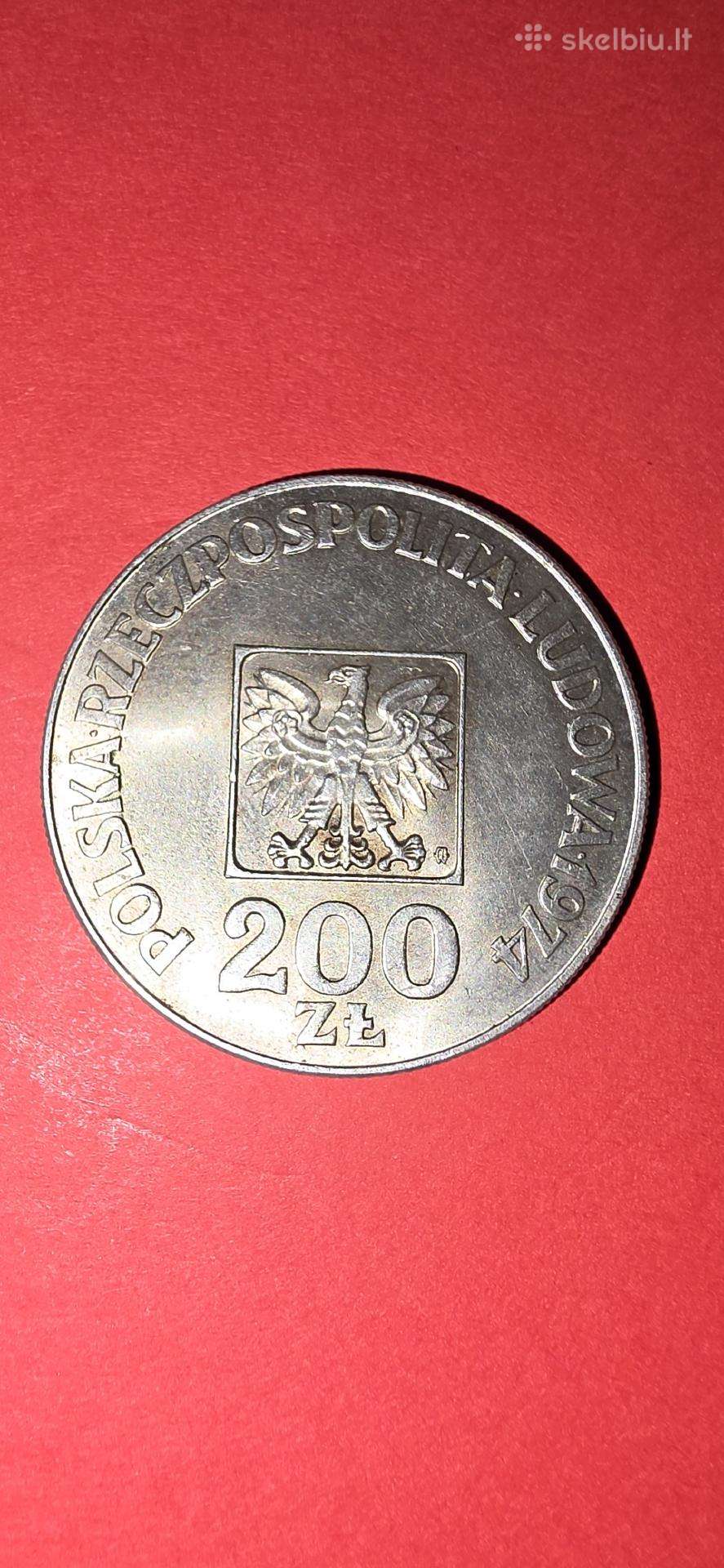 Lenkija 200 zlotų 1974,sidabras 0,625.