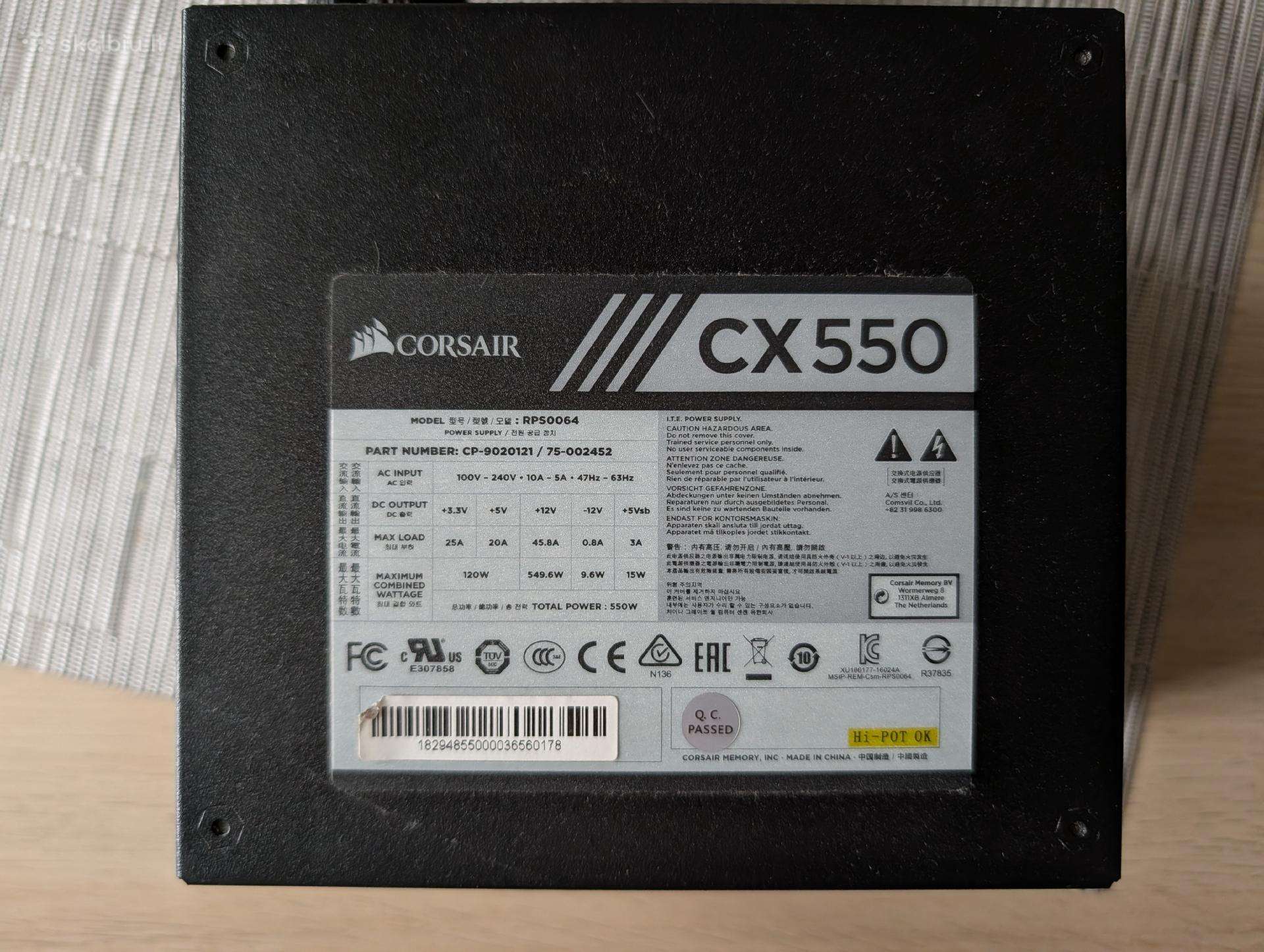 Maitblokis Corsair Cx550
