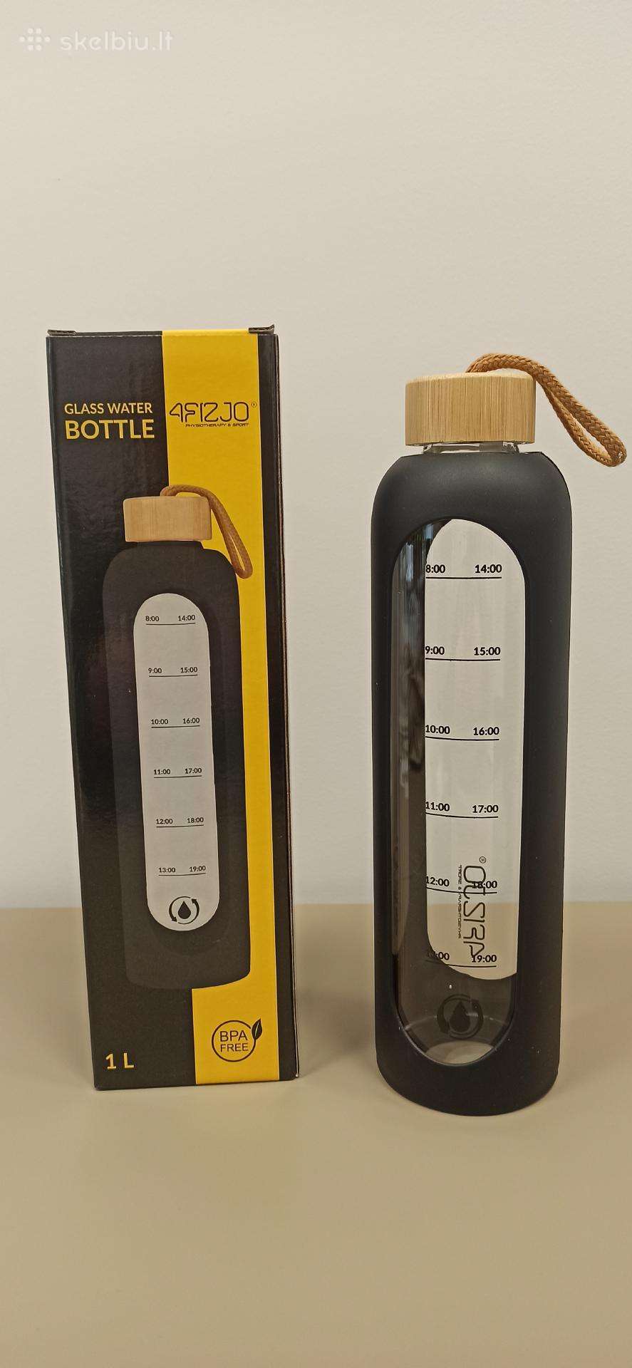Stiklinė gertuvė 4fizjo, 1l, juoda