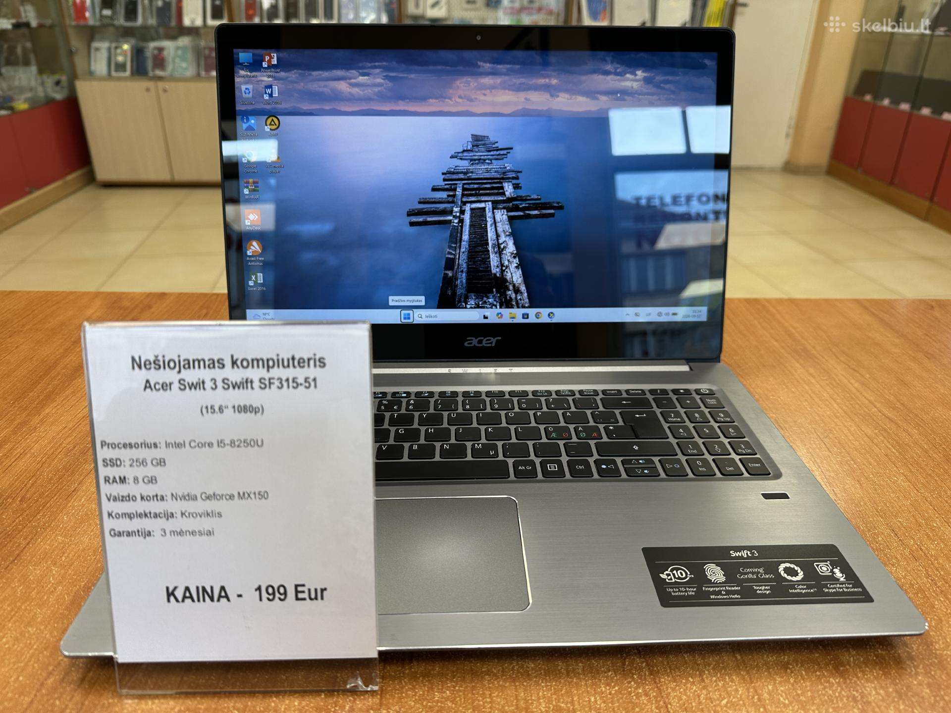 Acer Swit 3 Sf315-51 I5/mx150/256gb/8gb Naudotas