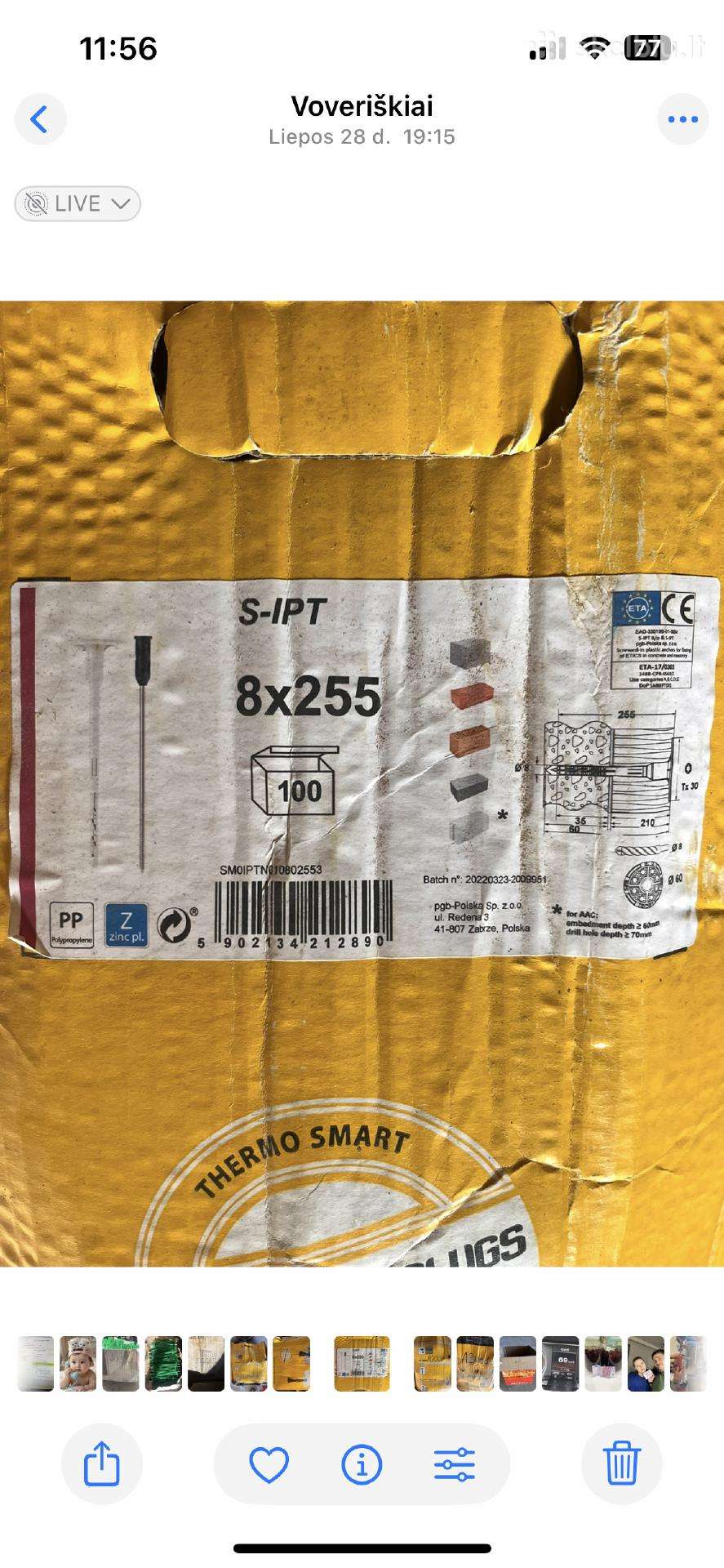 Įsukamos Polistirolo Smeigės Smitp Smart 8x255