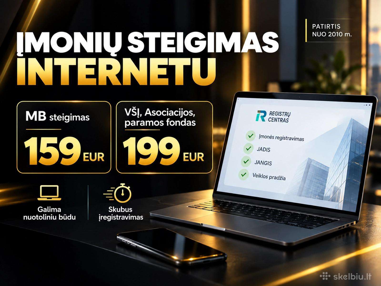 UAB, MB, Všį ir kitų įmonių steigimas internetu