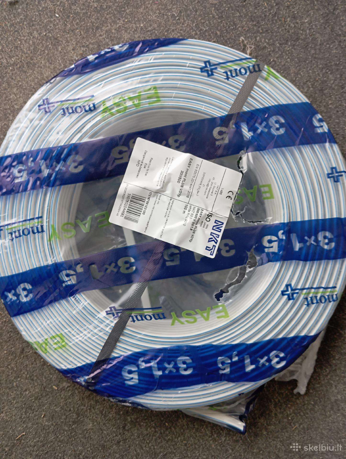 3x1.5 monolitinis kabelis