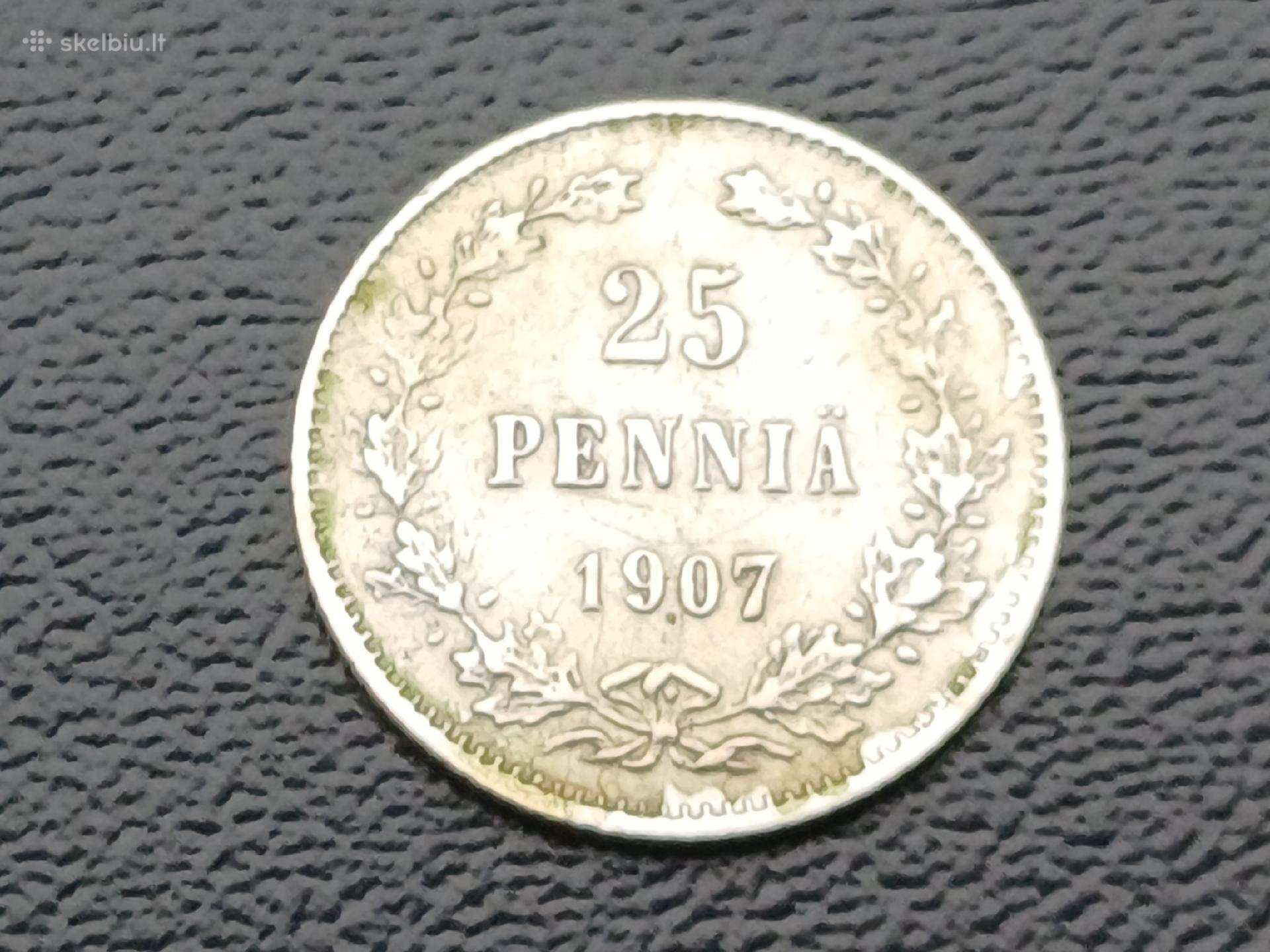 25 pennia 1907m. Suomija sidabras