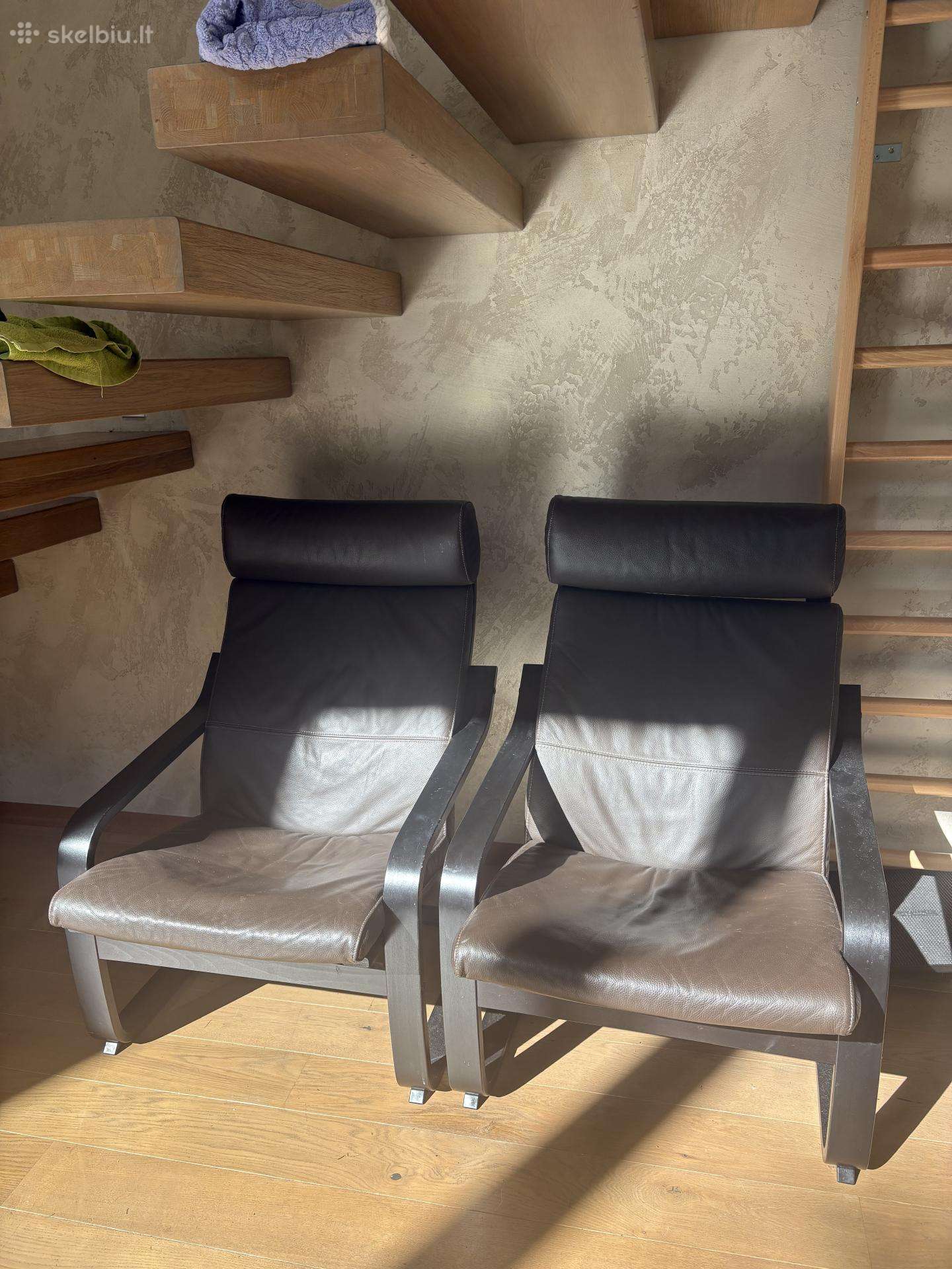 Ikea foteliai odiniai 2 vnt uz abu 150 Eur