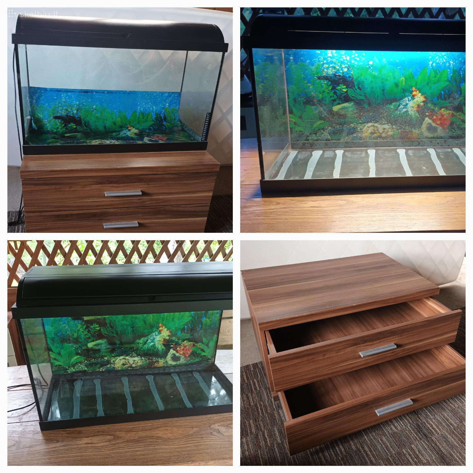 Akvariumas 120 L + spintele