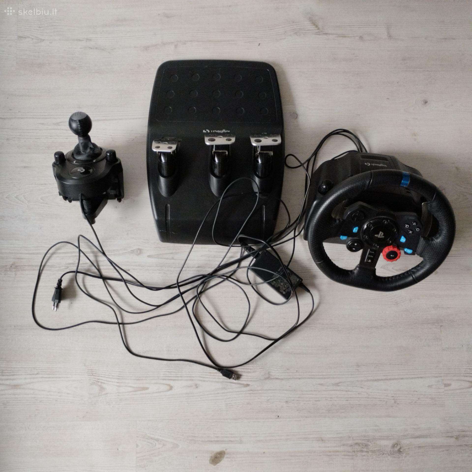 Logitech G29 + pavarų svirtis + pedalai