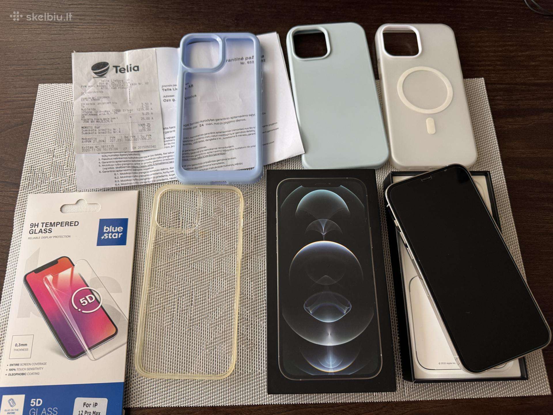 iPhone 12 Pro Max su dokumentas