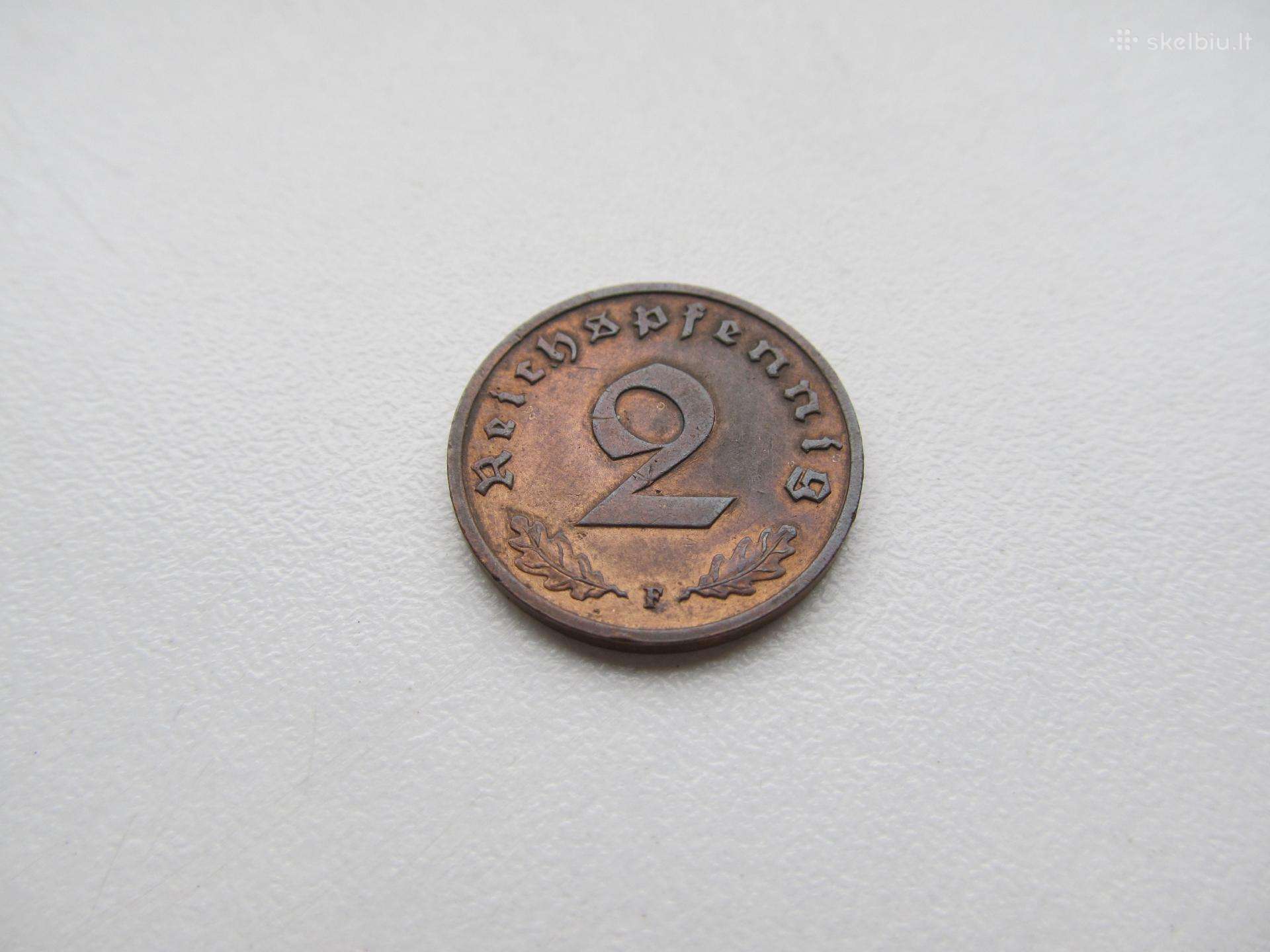 2 reichspfennig , Vokietija , 1938 F, J