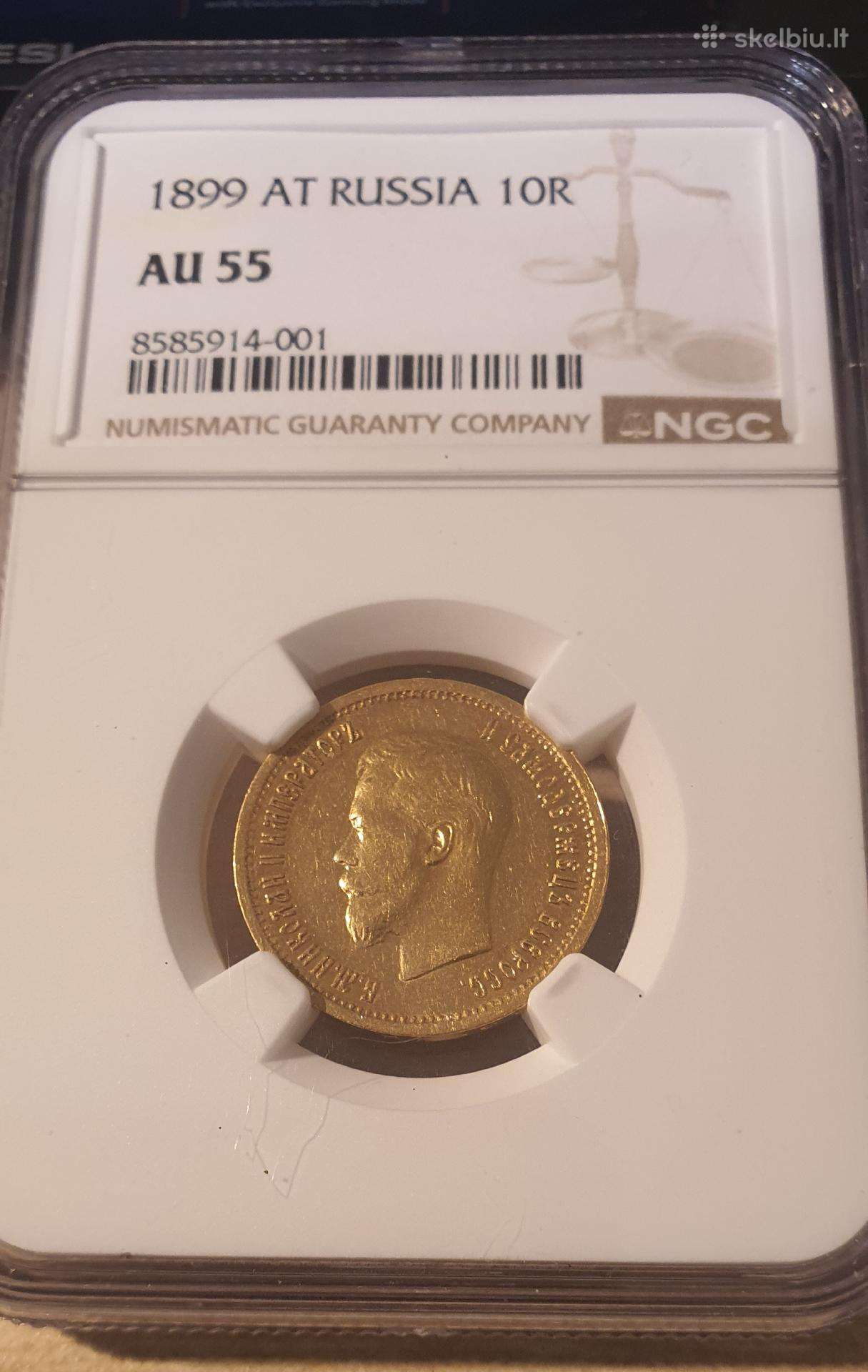 10 rubliu auksine moneta