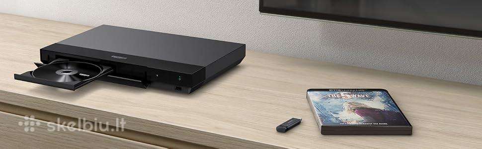 4k Blu ray grotuvas Sony Ubp-x500 su filmais.