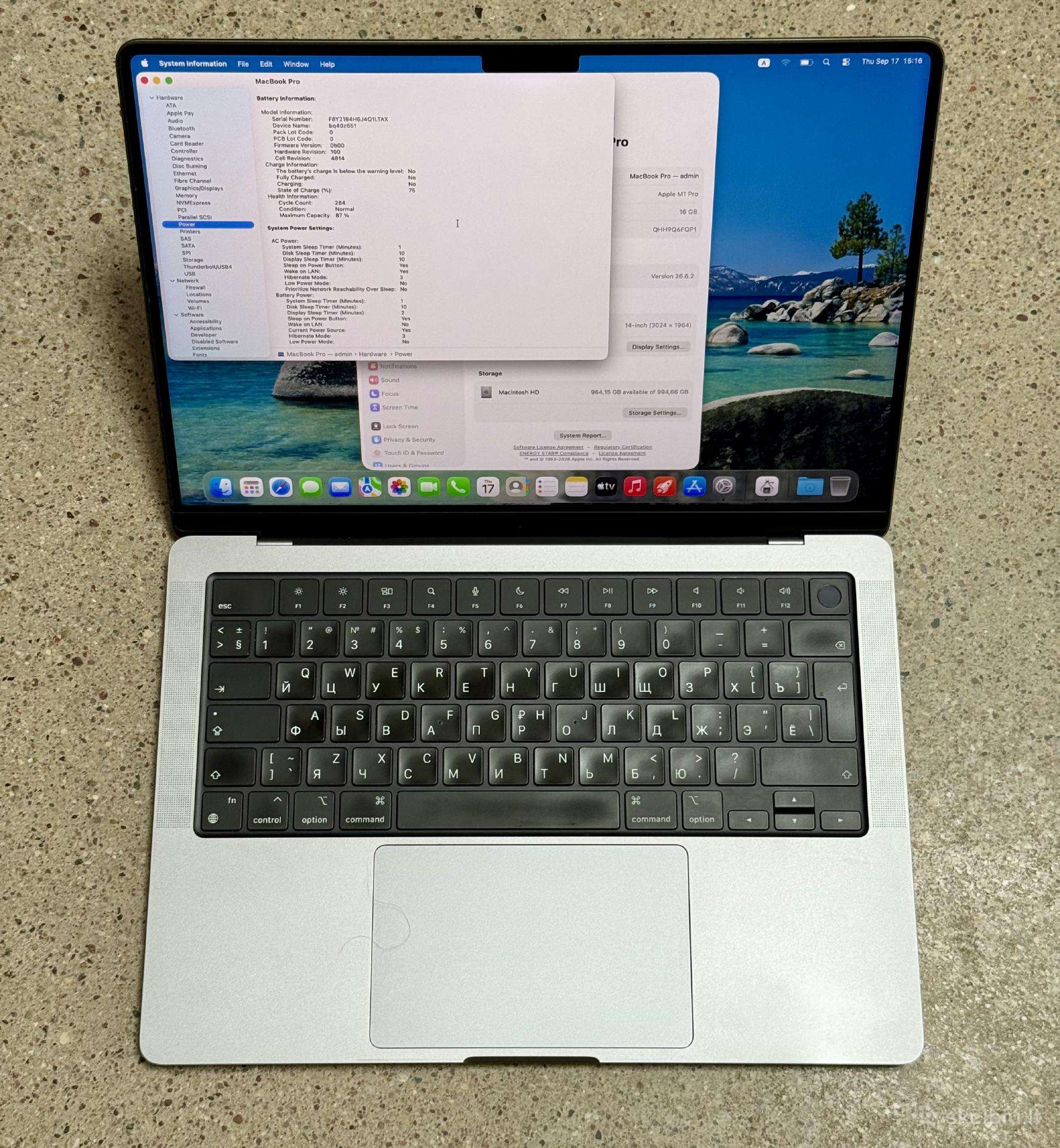 Apple MacBook Pro 14 M1 Pro / 16gb / 1tb SSD