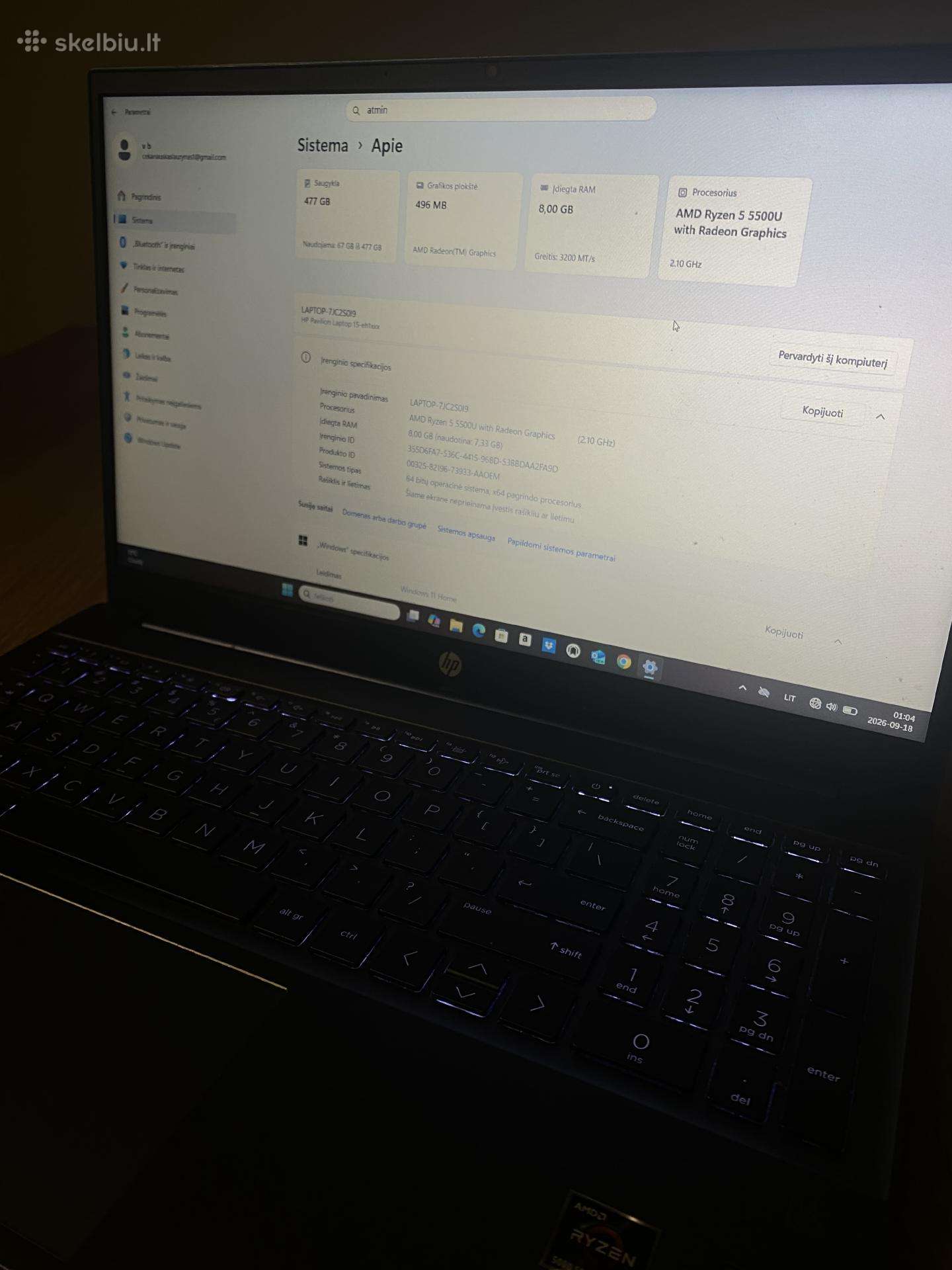 Hp Pavilion 15 Ryzen 5 / 8gb / 512gb SSD