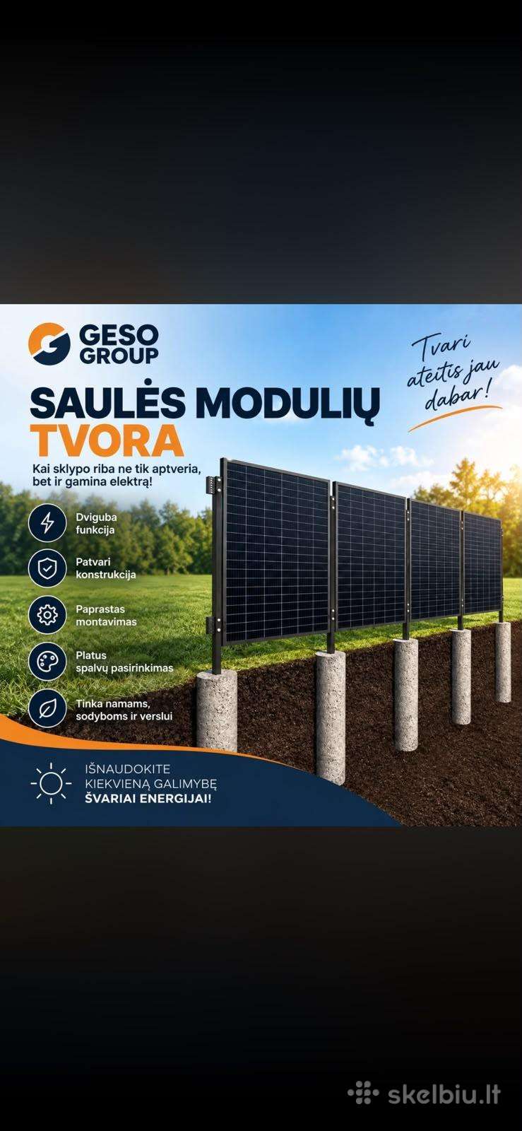 Saulės elektrinės ir įkrovimo stotelės – Geso